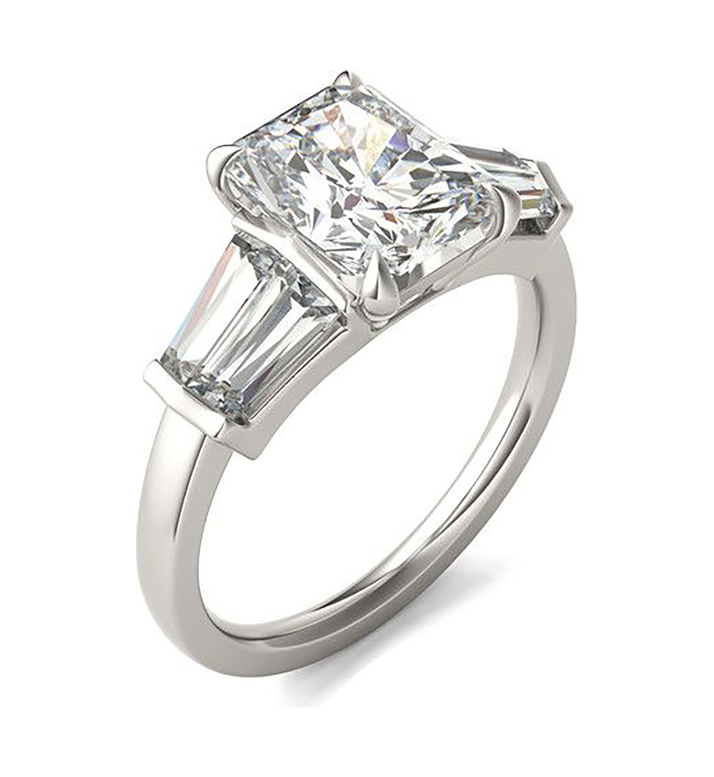 Charles & Colvard 3.86 ct. t.w. Lab Created Radiant Cut Moissanite Five Stone Engagement Ring in 14k Gold