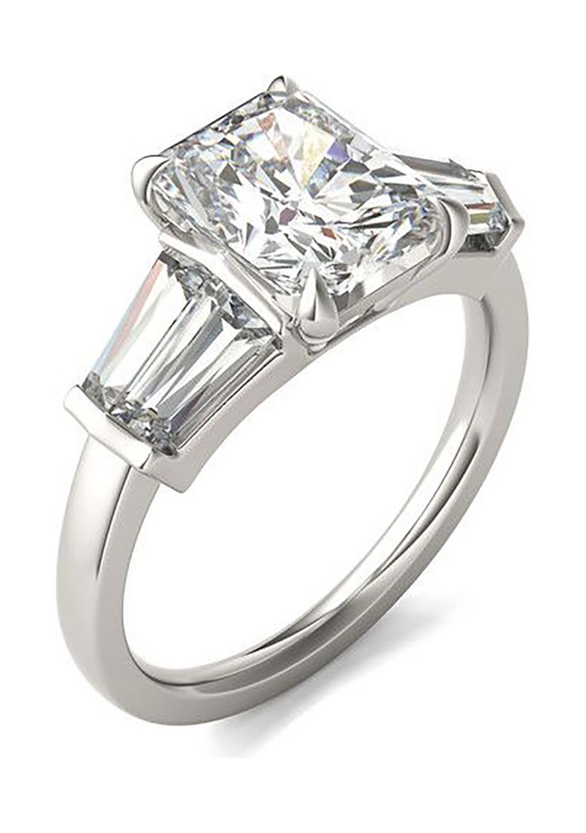 Charles & Colvard 3.86 ct. t.w. Lab Created Radiant Cut Moissanite Five Stone Engagement Ring in 14k Gold