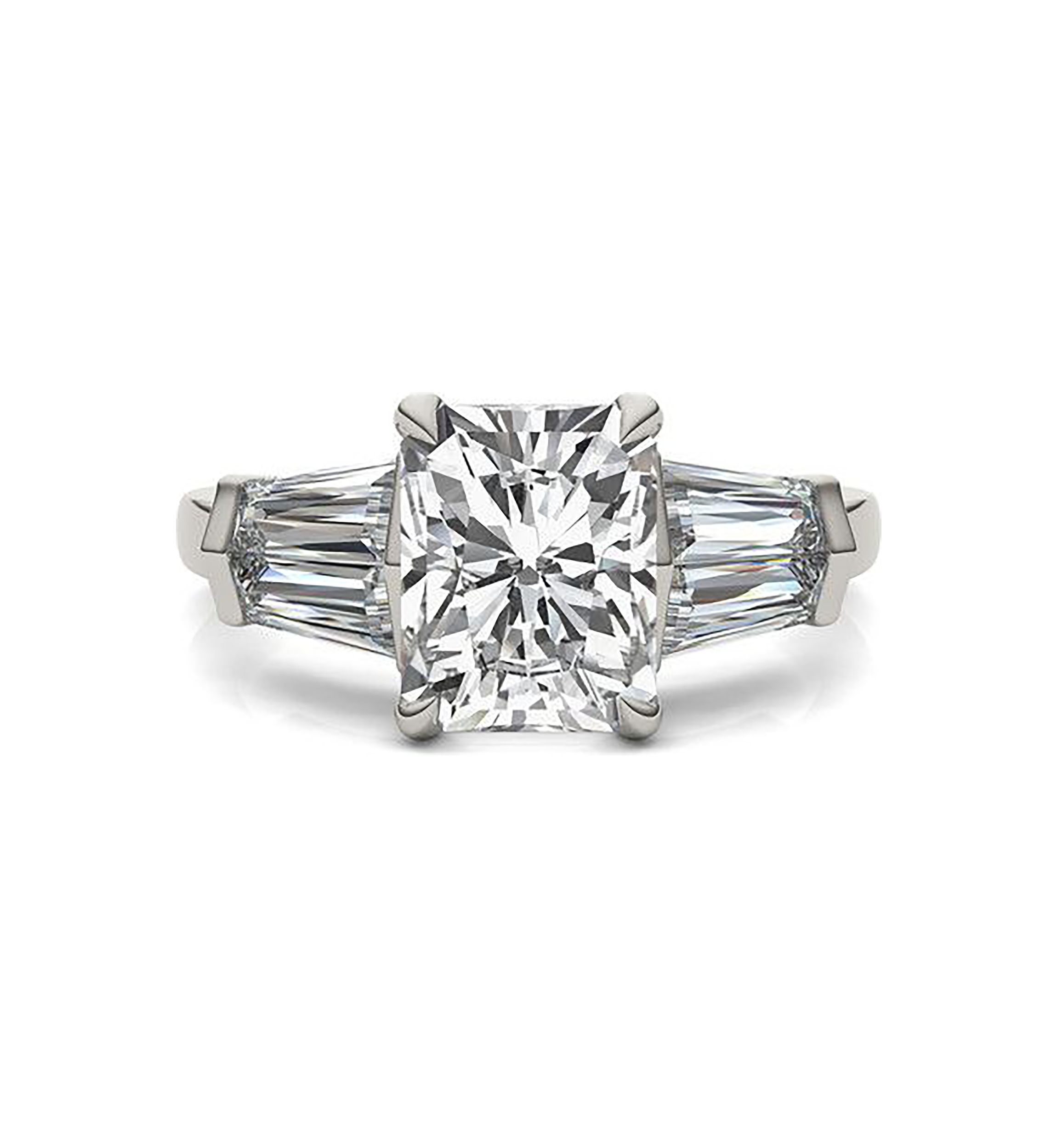 Charles & Colvard 3.86 ct. t.w. Lab Created Radiant Cut Moissanite Five Stone Engagement Ring in 14k Gold