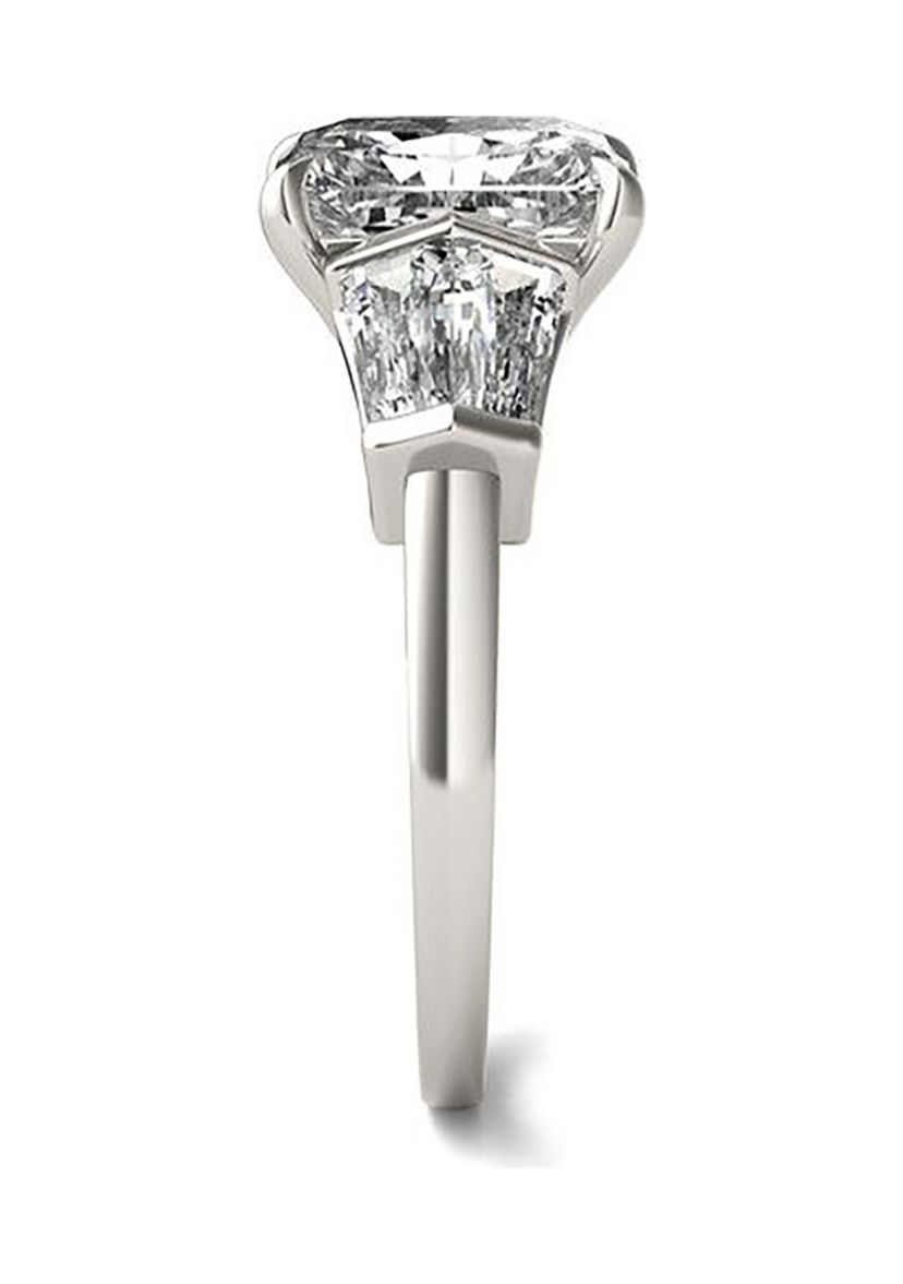Charles & Colvard 3.86 ct. t.w. Lab Created Radiant Cut Moissanite Five Stone Engagement Ring in 14k Gold