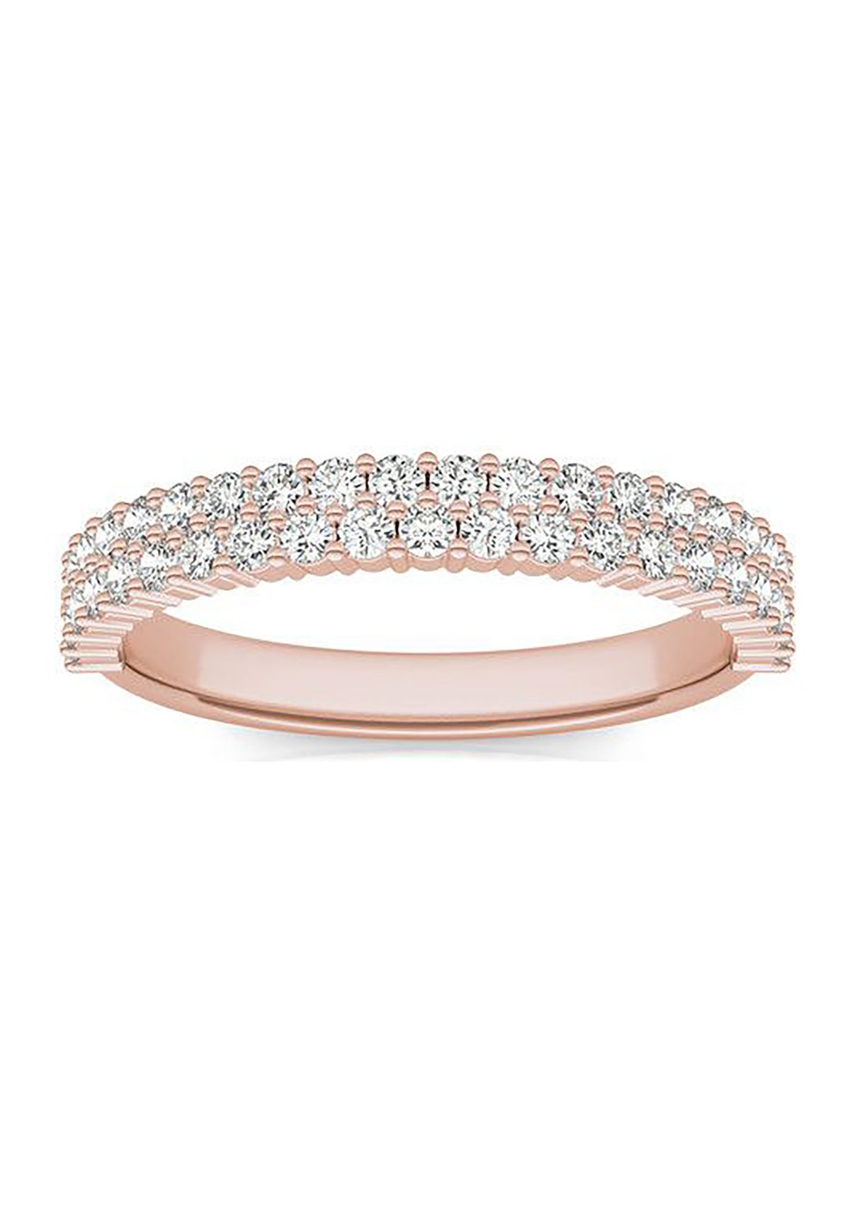 Charles & Colvard 0.62 ct. t.w. Lab Created Two-Row Moissanite Band in 14k Gold