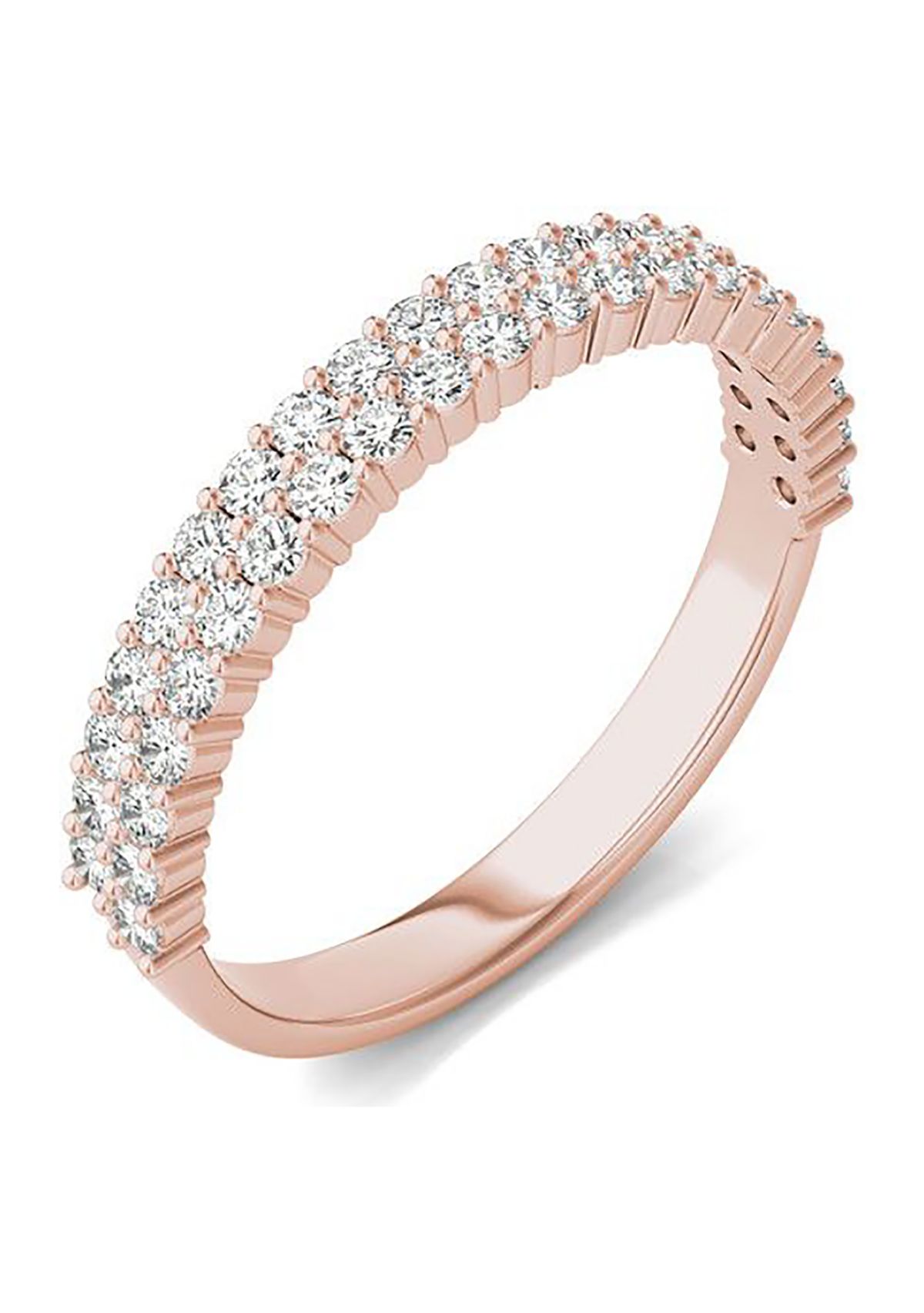 Charles & Colvard 0.62 ct. t.w. Lab Created Two-Row Moissanite Band in 14k Gold