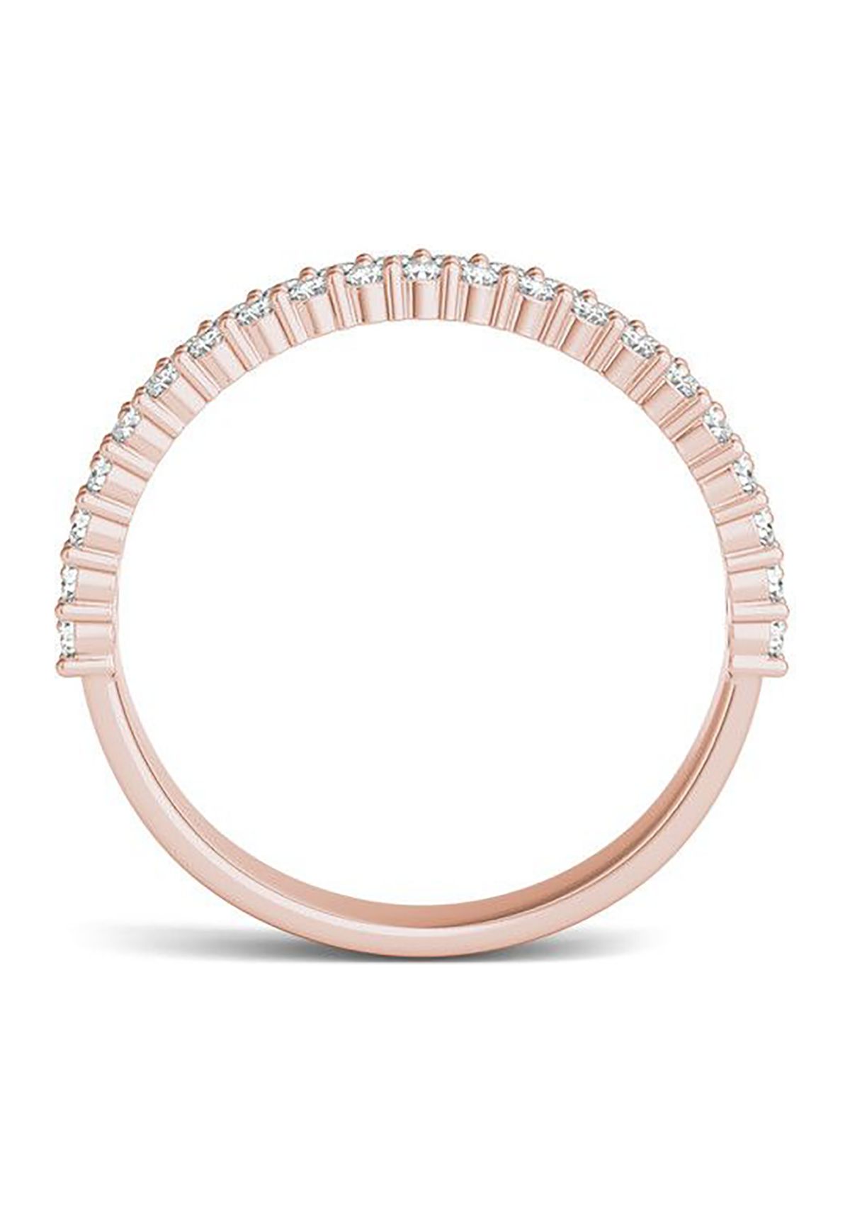 Charles & Colvard 0.62 ct. t.w. Lab Created Two-Row Moissanite Band in 14k Gold