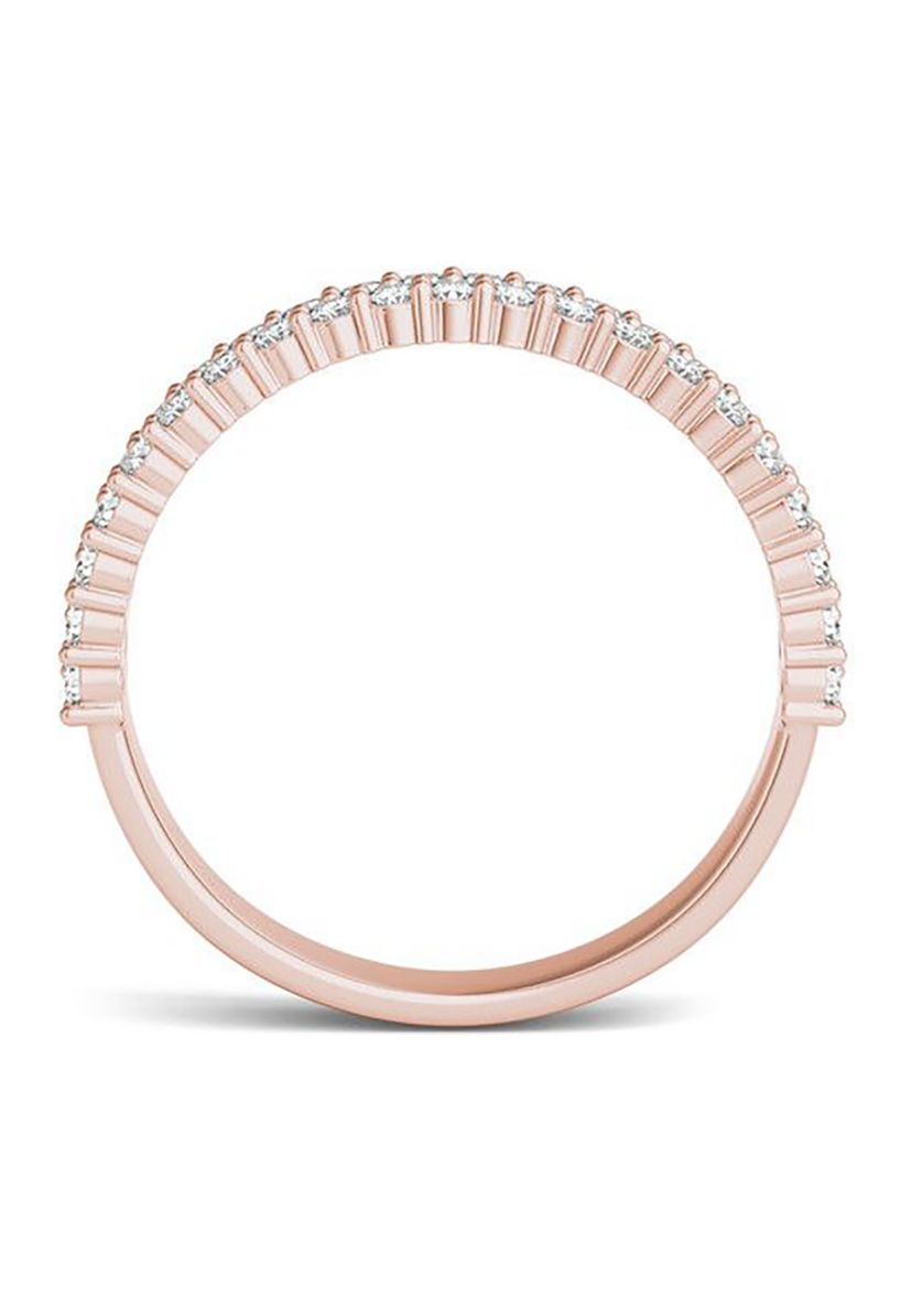 Charles & Colvard 0.62 ct. t.w. Lab Created Two-Row Moissanite Band in 14k Gold