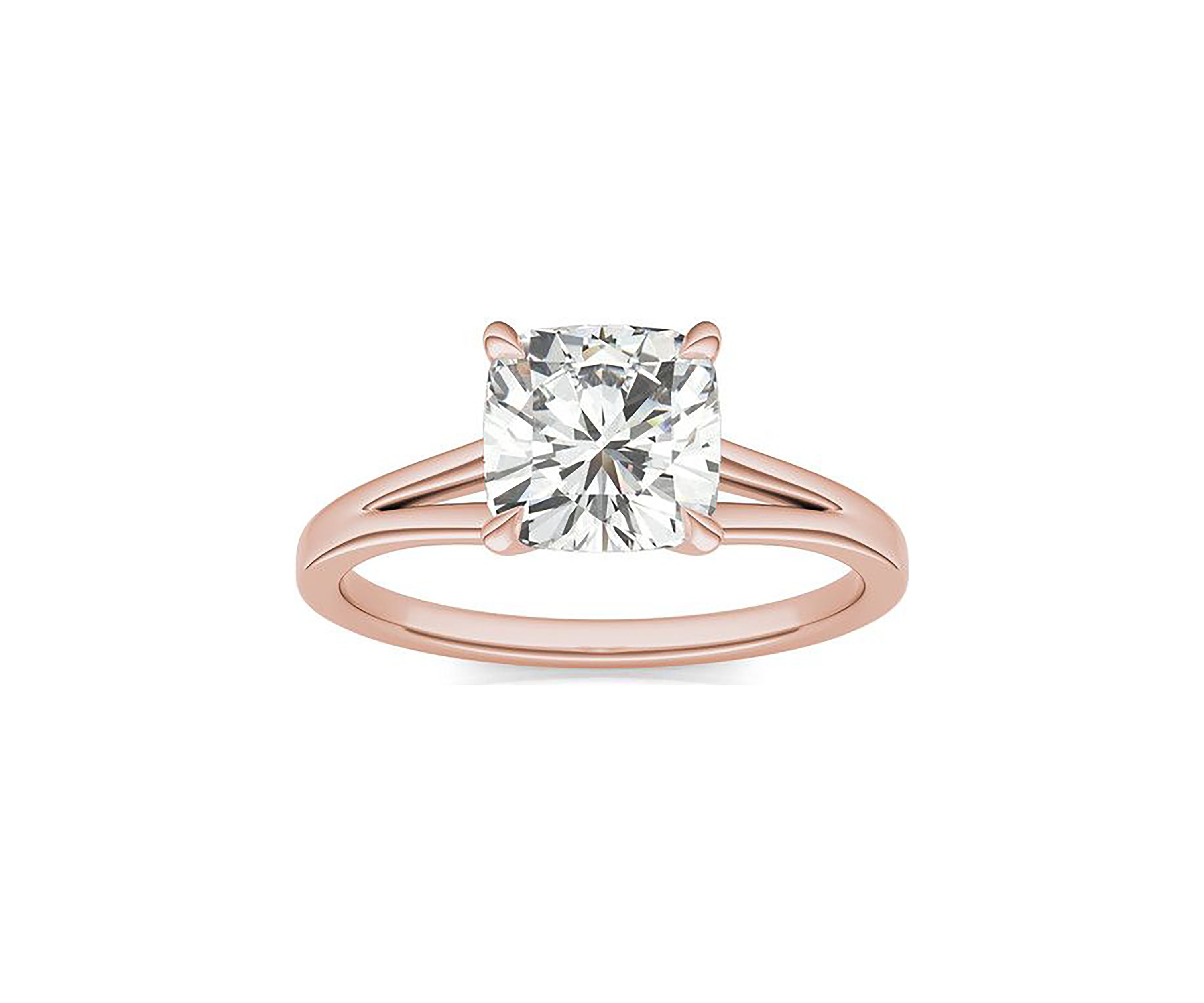 Charles & Colvard 2.06 ct. t.w. Lab Created Cushion Cut Moissanite Solitaire Ring in 14k Gold