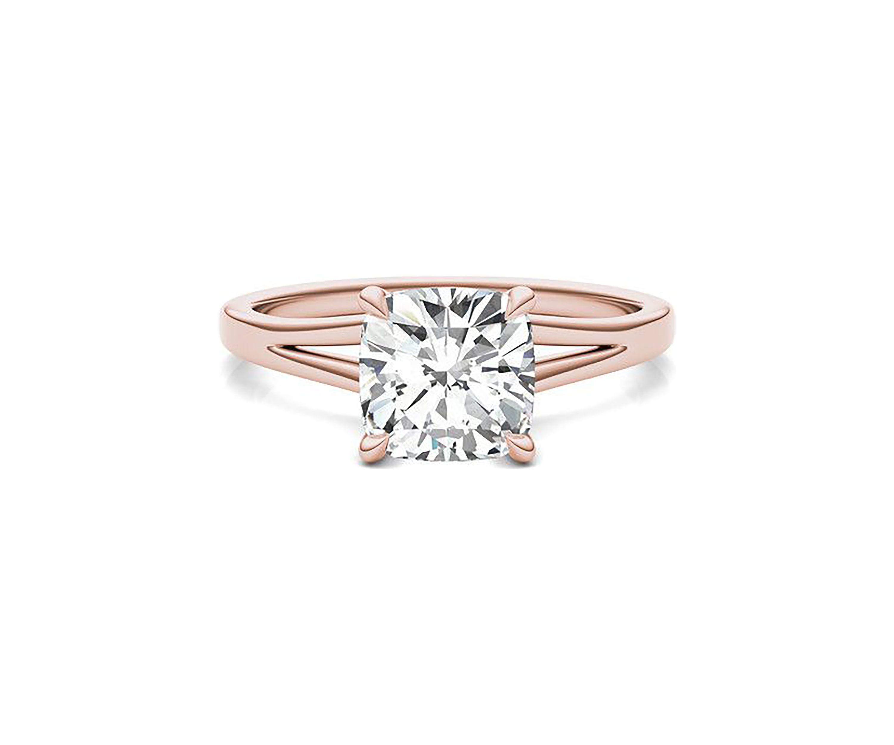 Charles & Colvard 2.06 ct. t.w. Lab Created Cushion Cut Moissanite Solitaire Ring in 14k Gold