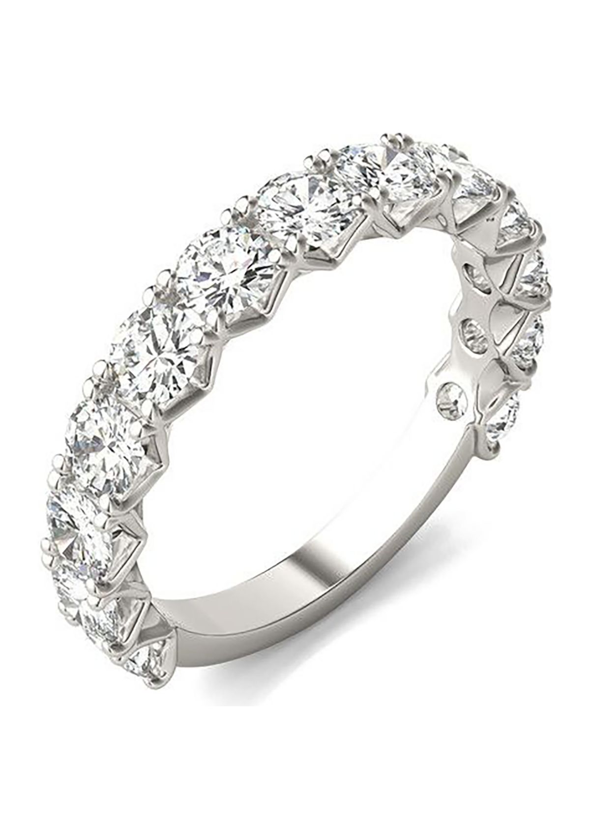 Charles & Colvard 2.08 ct. t.w. Lab Created 3.5mm Moissanite Semi-Eternity Band in 14k Gold