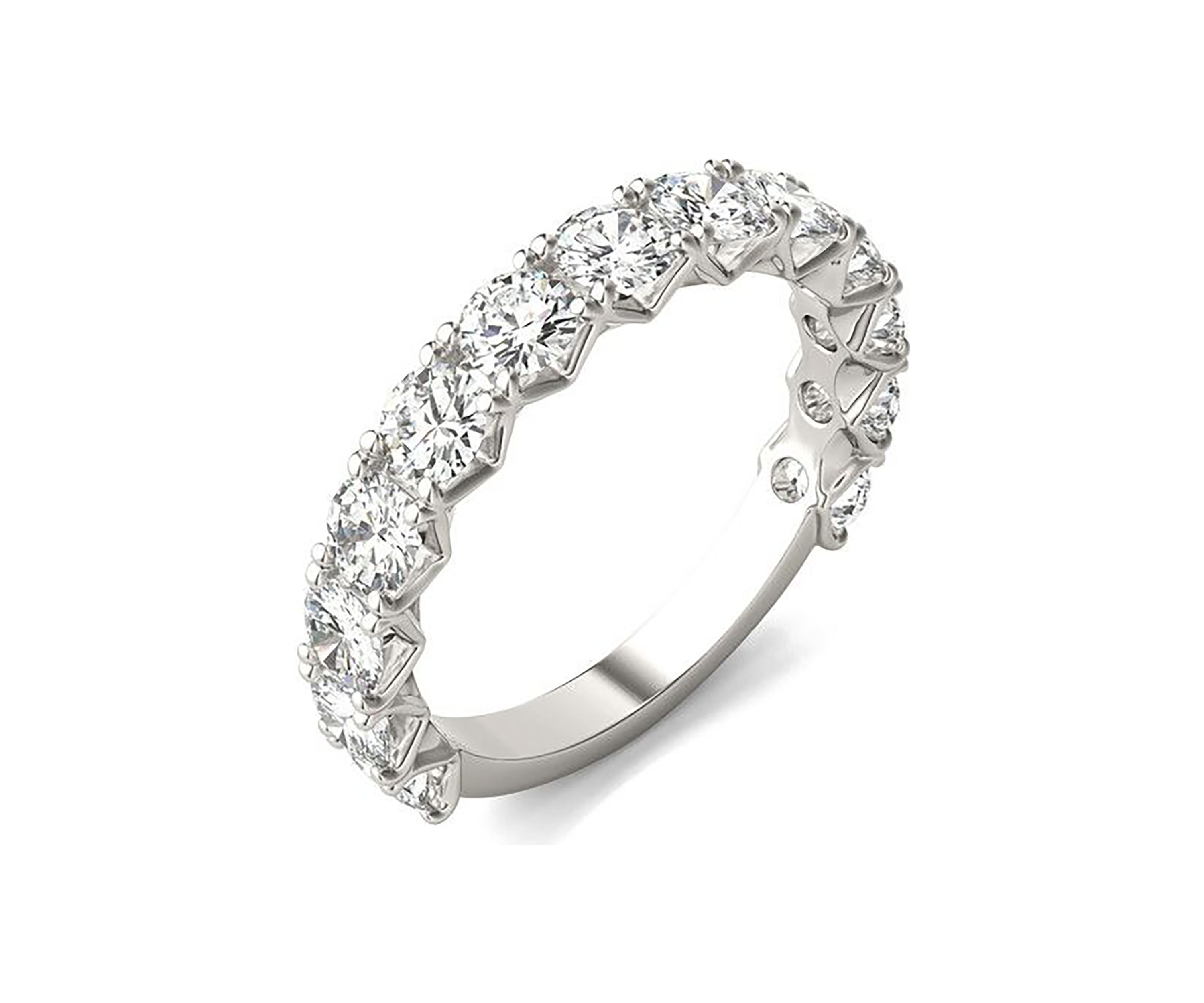 Charles & Colvard 2.08 ct. t.w. Lab Created 3.5mm Moissanite Semi-Eternity Band in 14k Gold