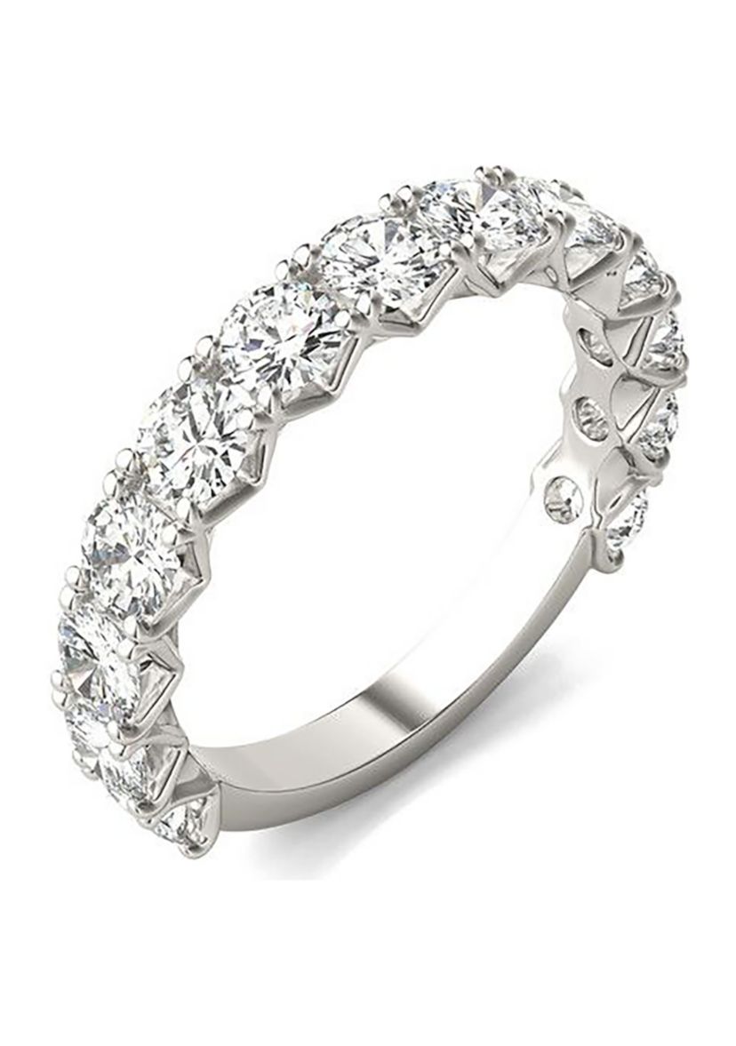 Charles & Colvard 2.08 ct. t.w. Lab Created 3.5mm Moissanite Semi-Eternity Band in 14k Gold