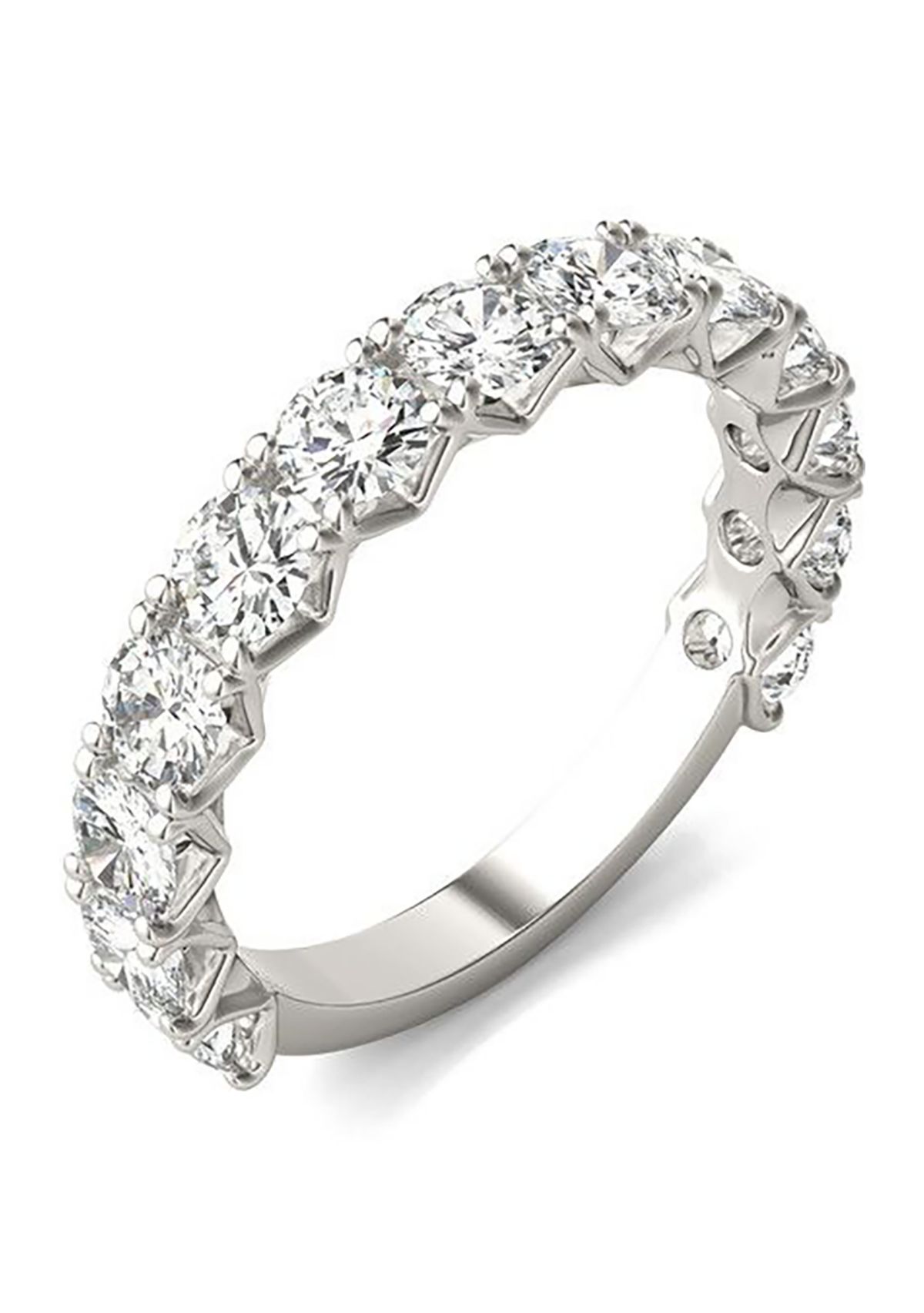 Charles & Colvard 2.08 ct. t.w. Lab Created 3.5mm Moissanite Semi-Eternity Band in 14k Gold