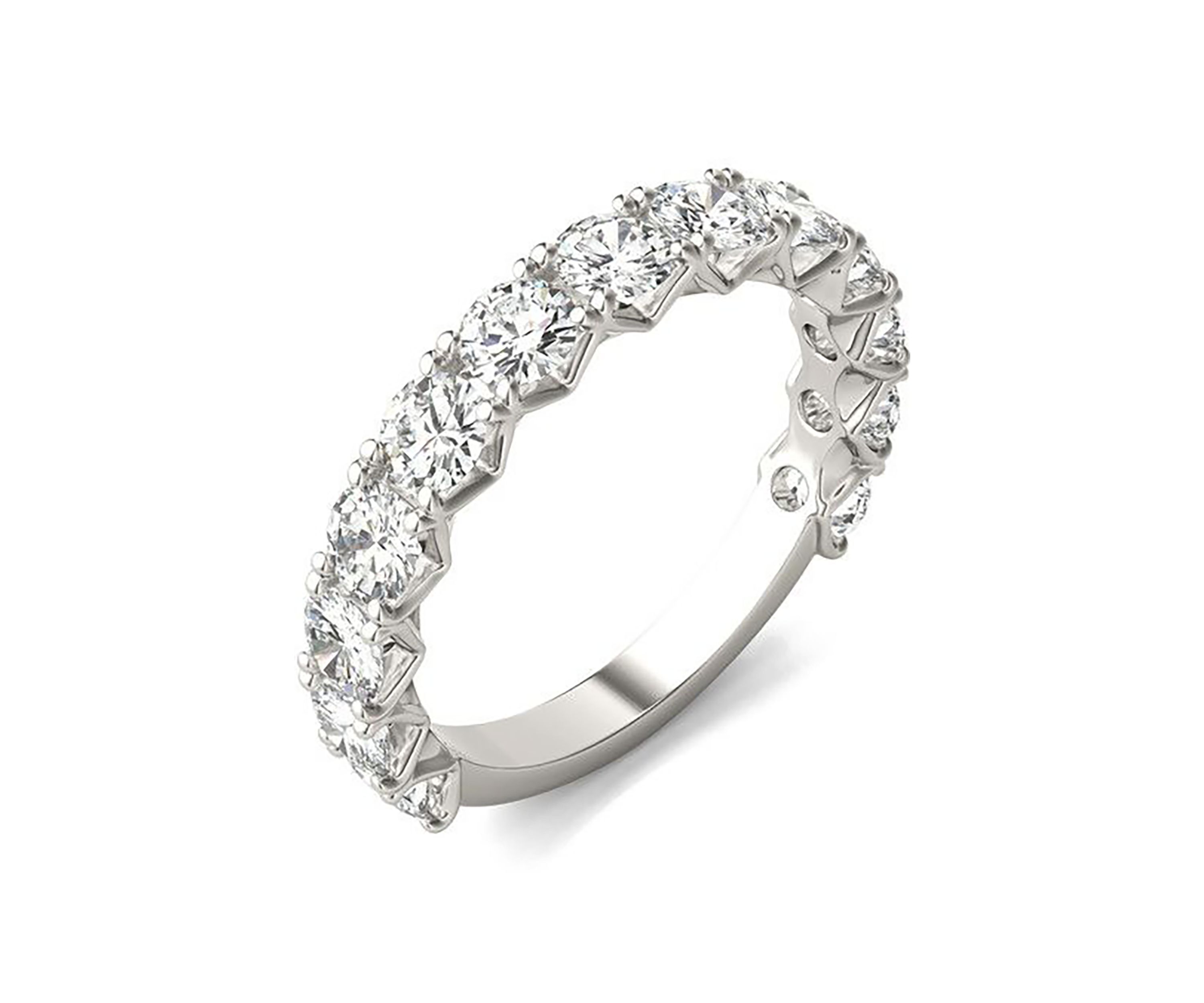 Charles & Colvard 2.08 ct. t.w. Lab Created 3.5mm Moissanite Semi-Eternity Band in 14k Gold