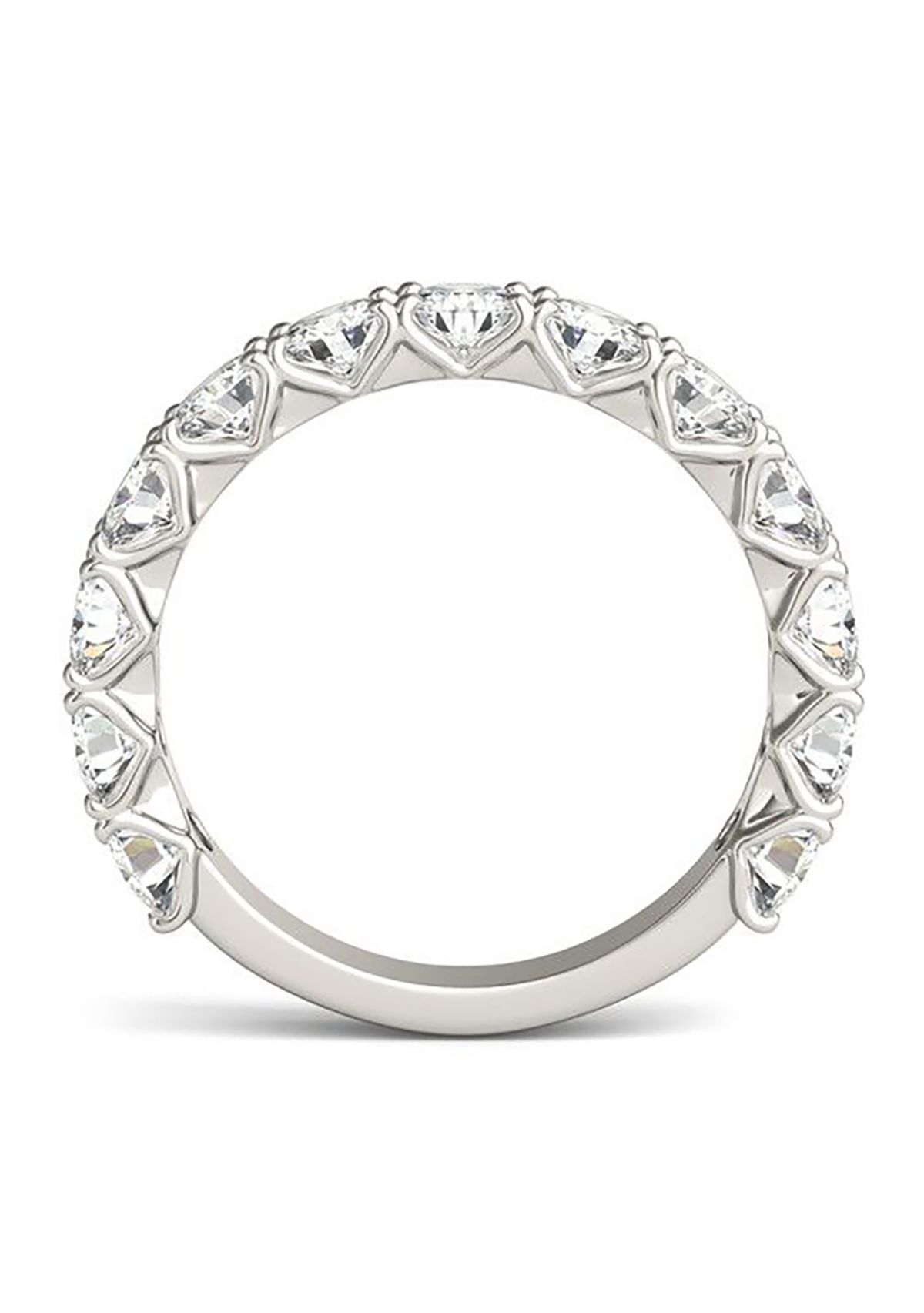 Charles & Colvard 2.08 ct. t.w. Lab Created 3.5mm Moissanite Semi-Eternity Band in 14k Gold