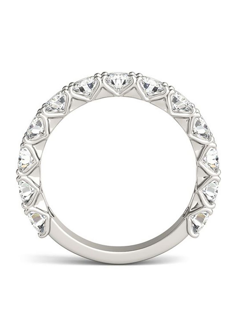 Charles & Colvard 2.08 ct. t.w. Lab Created 3.5mm Moissanite Semi-Eternity Band in 14k Gold