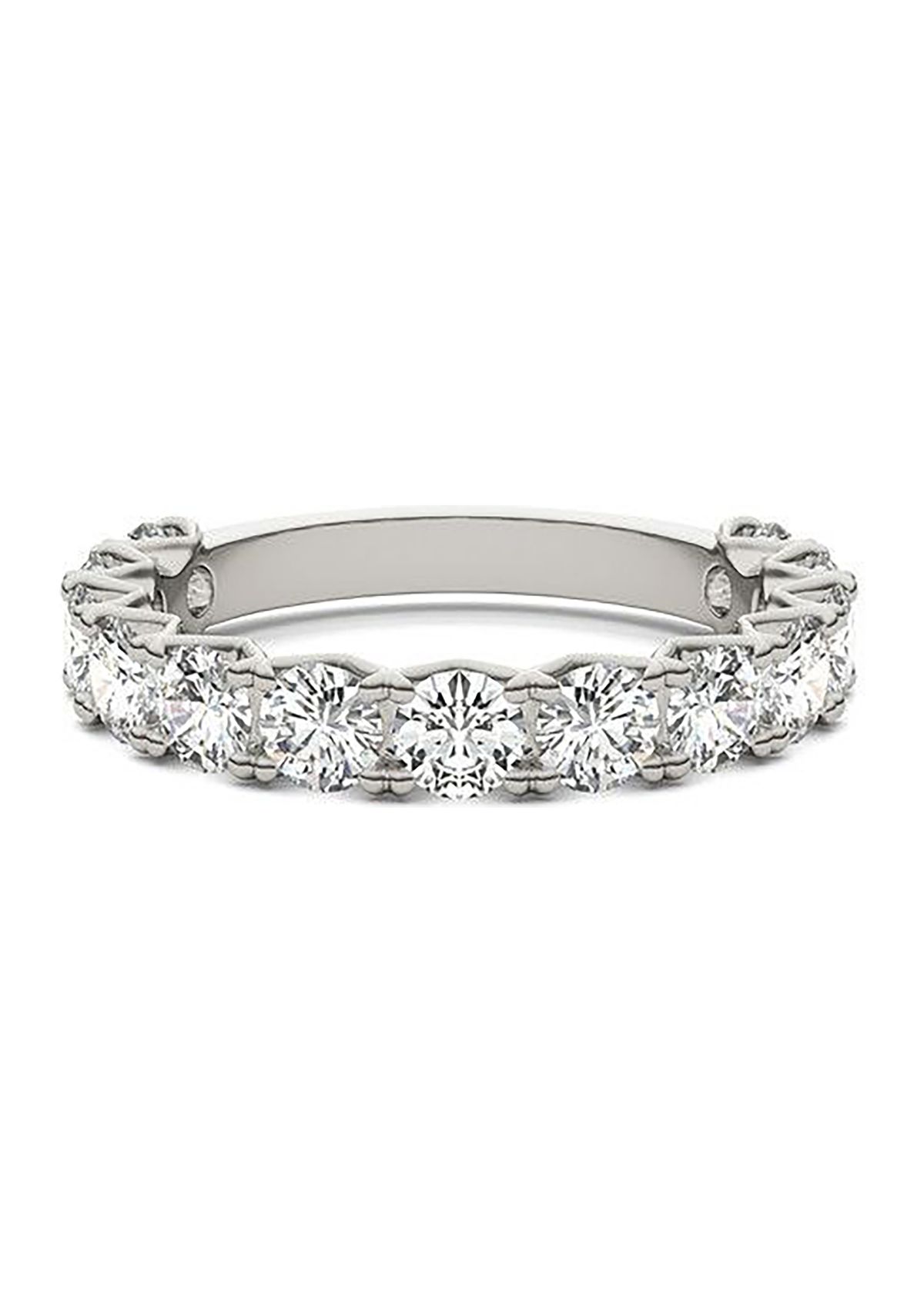 Charles & Colvard 2.08 ct. t.w. Lab Created 3.5mm Moissanite Semi-Eternity Band in 14k Gold