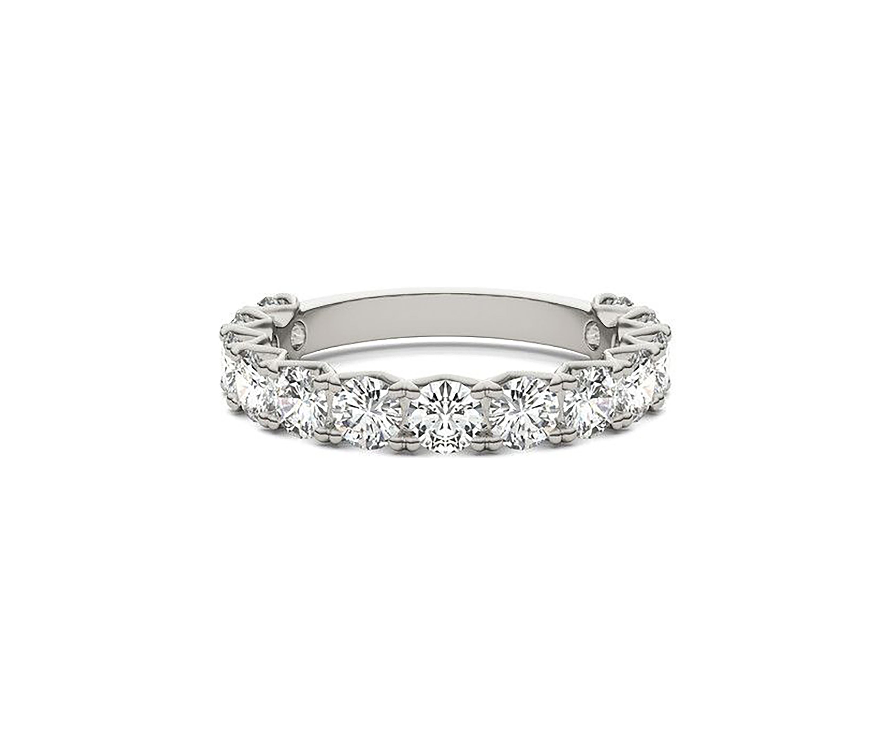 Charles & Colvard 2.08 ct. t.w. Lab Created 3.5mm Moissanite Semi-Eternity Band in 14k Gold