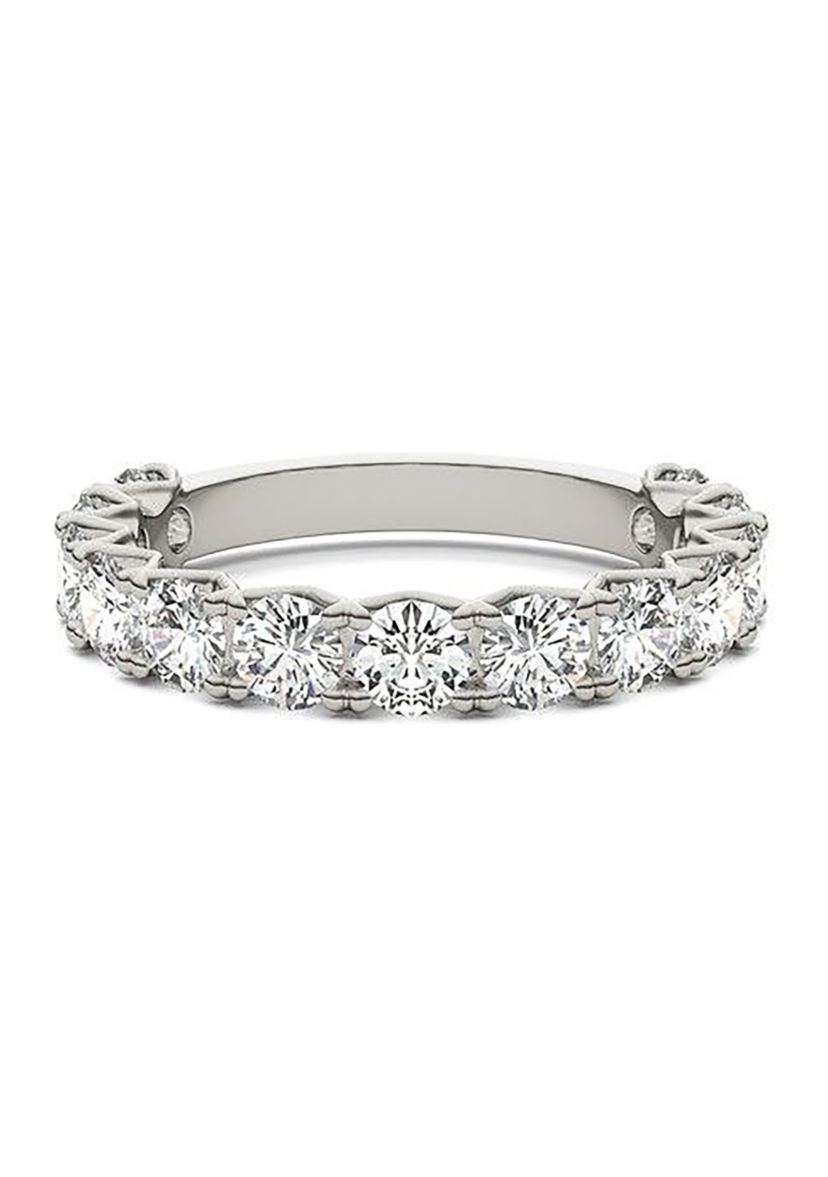 Charles & Colvard 2.08 ct. t.w. Lab Created 3.5mm Moissanite Semi-Eternity Band in 14k Gold