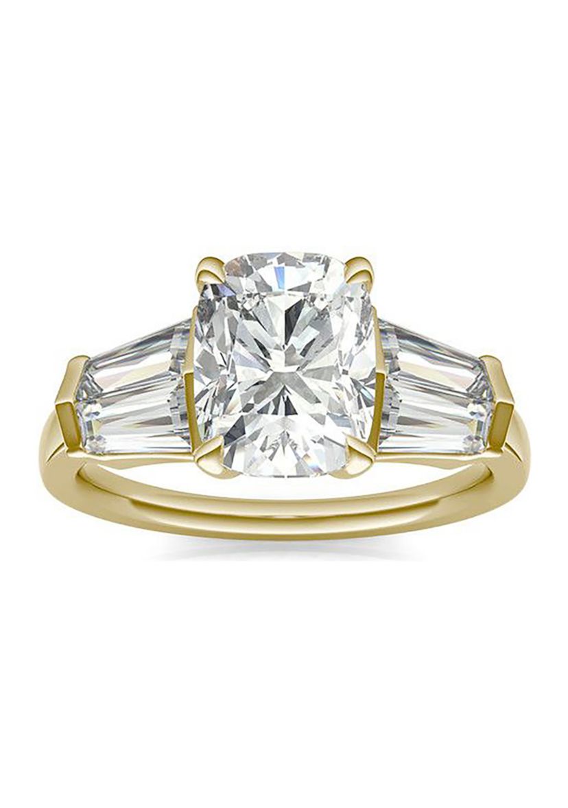 Charles & Colvard 3.46 ct. t.w. Lab Created Elongated Cushion Moissanite Five Stone Engagement Ring in 14k Gold