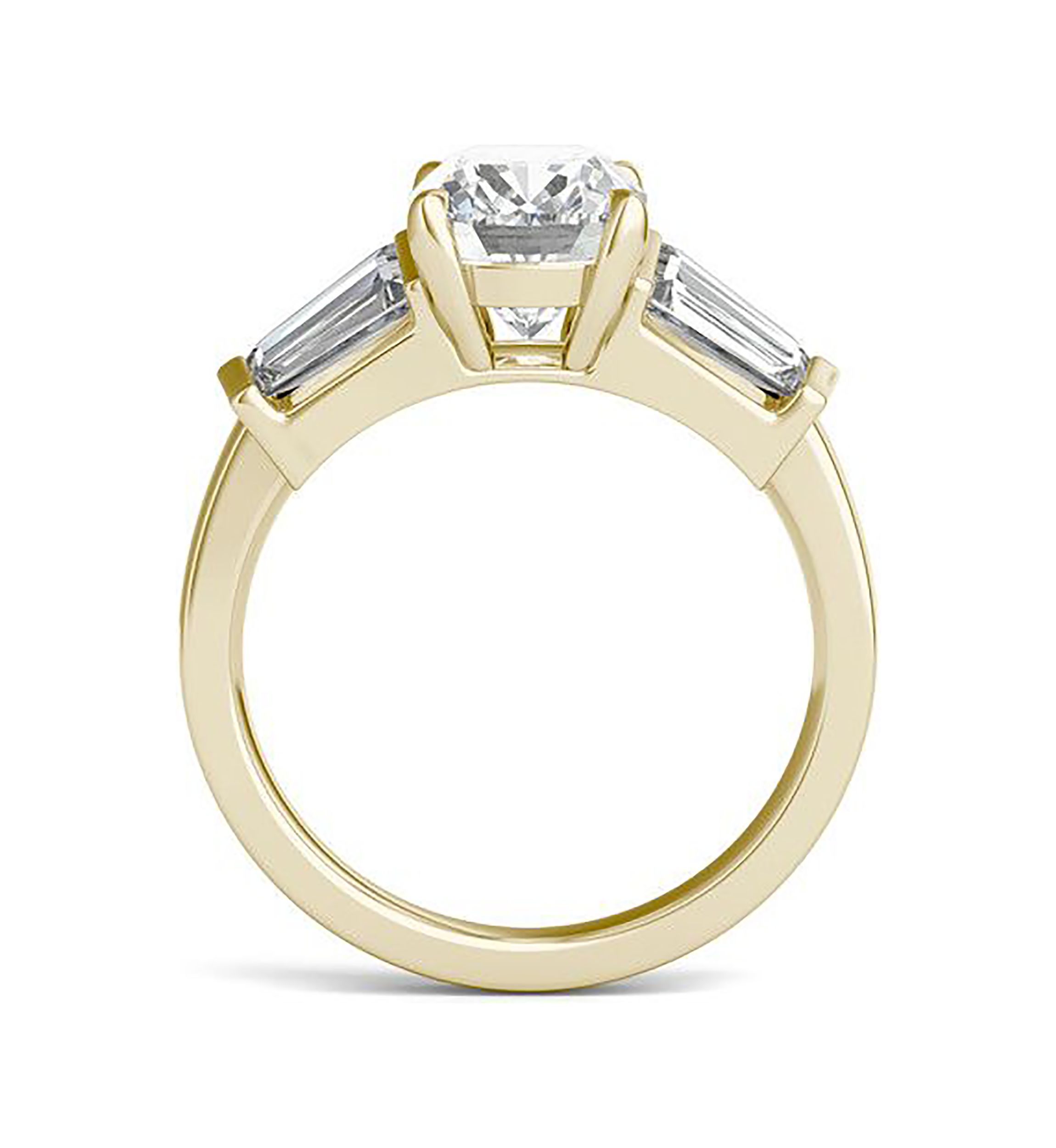 Charles & Colvard 3.46 ct. t.w. Lab Created Elongated Cushion Moissanite Five Stone Engagement Ring in 14k Gold