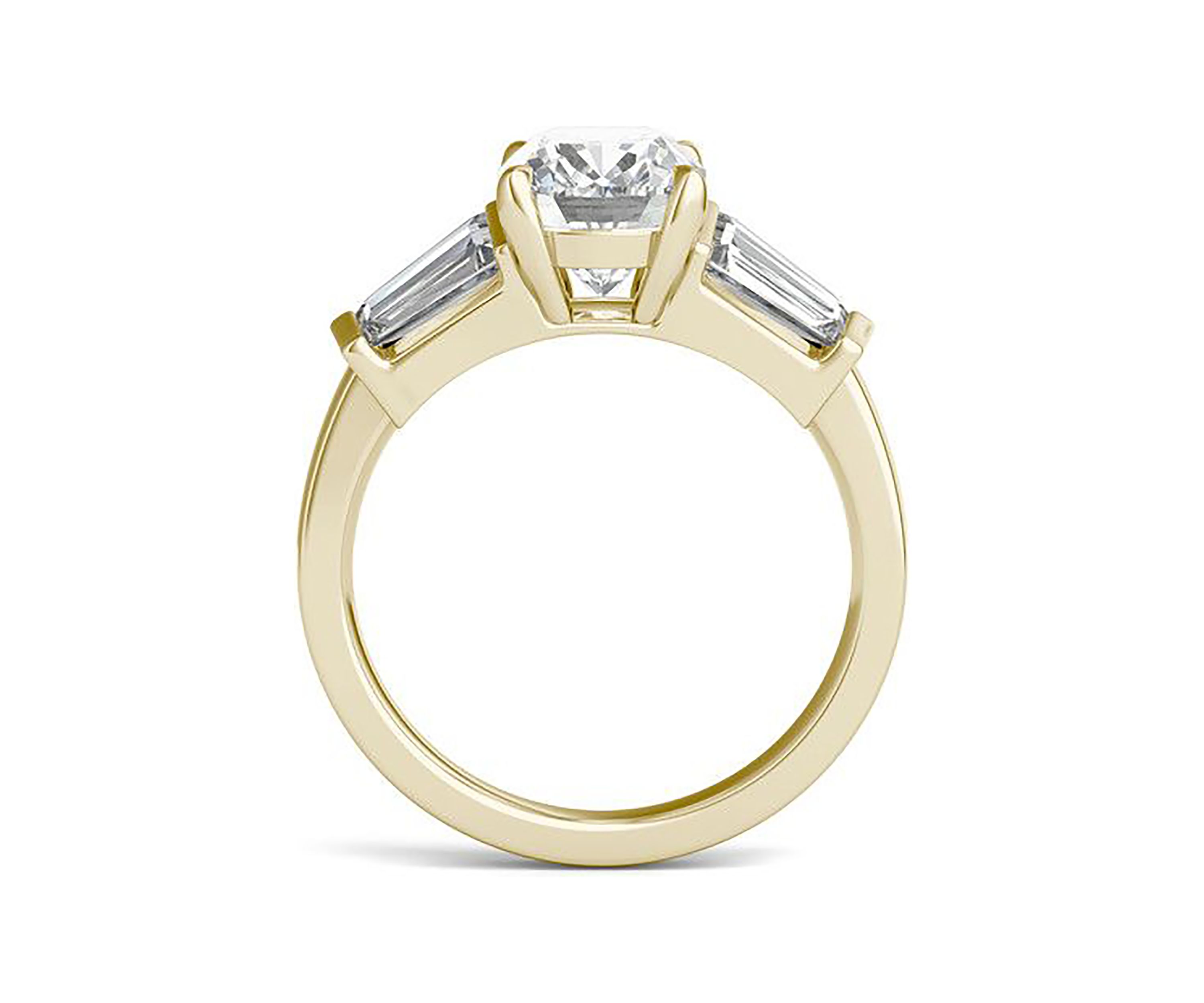 Charles & Colvard 3.46 ct. t.w. Lab Created Elongated Cushion Moissanite Five Stone Engagement Ring in 14k Gold