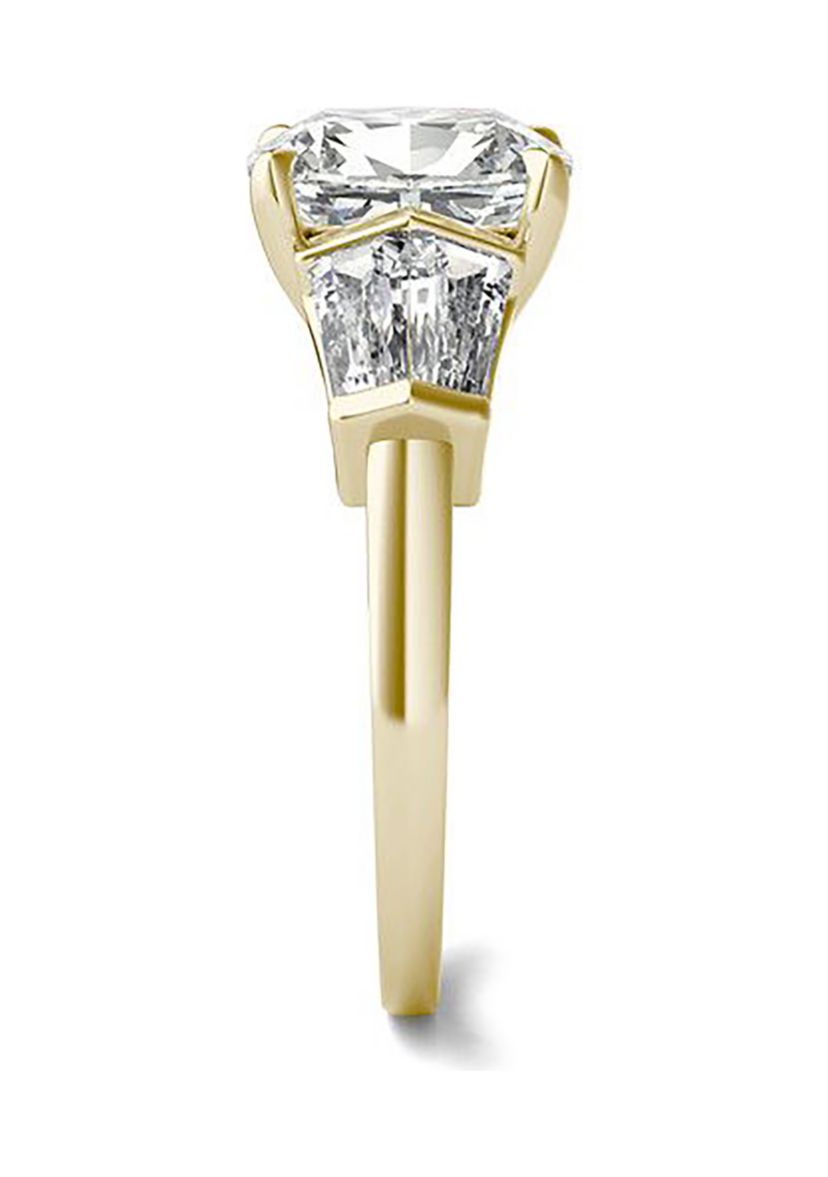 Charles & Colvard 3.46 ct. t.w. Lab Created Elongated Cushion Moissanite Five Stone Engagement Ring in 14k Gold