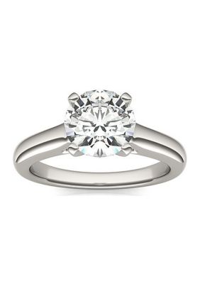Charles & Colvard 1.90 Ct. T.w. Lab Created Moissanite Cathedral Solitaire Ring In 14K Gold, White -  0194172265425