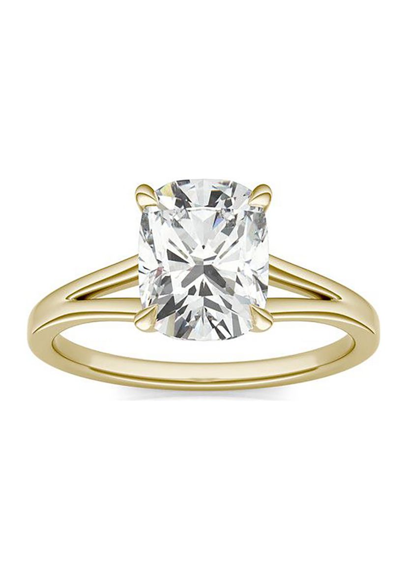 Charles & Colvard 2.36 ct. t.w. Lab Created Elongated Cushion Moissanite Solitaire Ring in 14k Gold