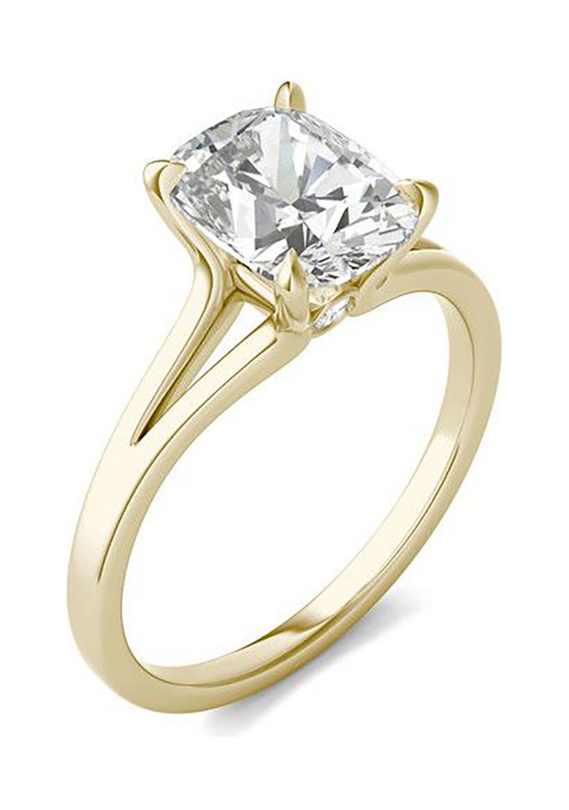 Charles & Colvard 2.36 ct. t.w. Lab Created Elongated Cushion Moissanite Solitaire Ring in 14k Gold