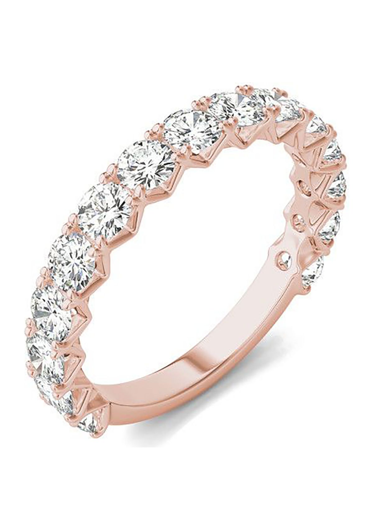 Charles & Colvard 1.5 ct. t.w. Lab Created 3.0mm Moissanite Semi-Eternity Band in 14k Gold