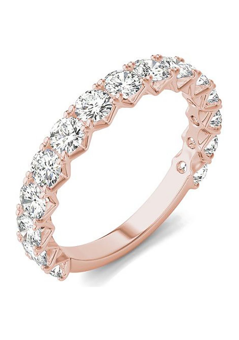 Charles & Colvard 1.5 ct. t.w. Lab Created 3.0mm Moissanite Semi-Eternity Band in 14k Gold