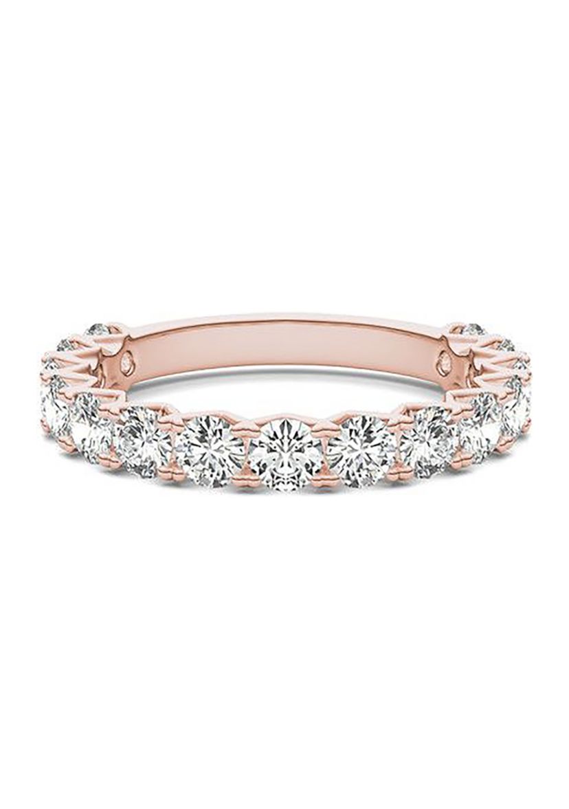 Charles & Colvard 1.5 ct. t.w. Lab Created 3.0mm Moissanite Semi-Eternity Band in 14k Gold