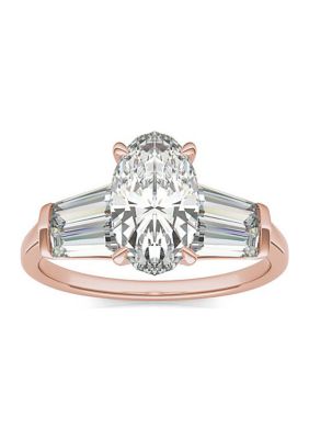 Charles & Colvard 3.46 Ct. T.w. Lab Created Elongated Oval Moissanite Five Stone Engagement Ring In 14K Gold