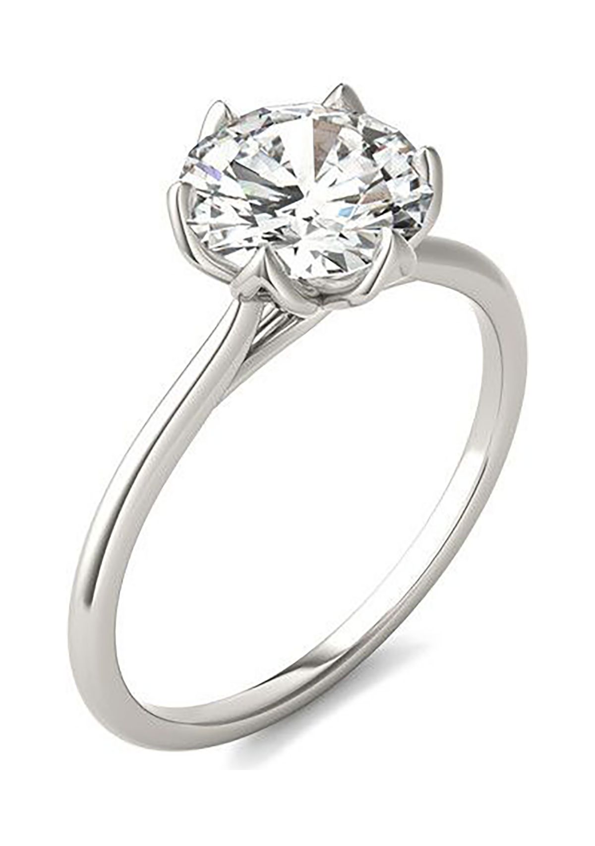 Charles & Colvard 1.9 ct. t.w. Lab Created Round Moissanite Floral Solitaire Ring in 14k Gold
