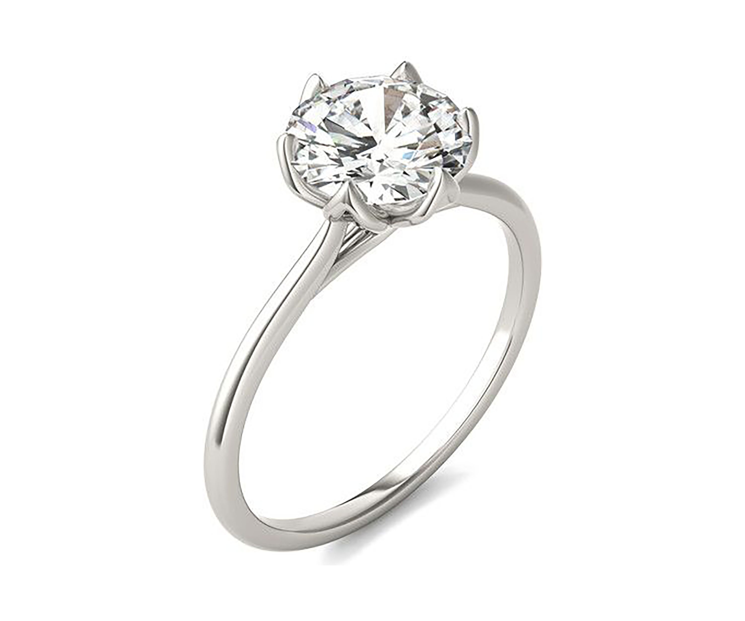 Charles & Colvard 1.9 ct. t.w. Lab Created Round Moissanite Floral Solitaire Ring in 14k Gold