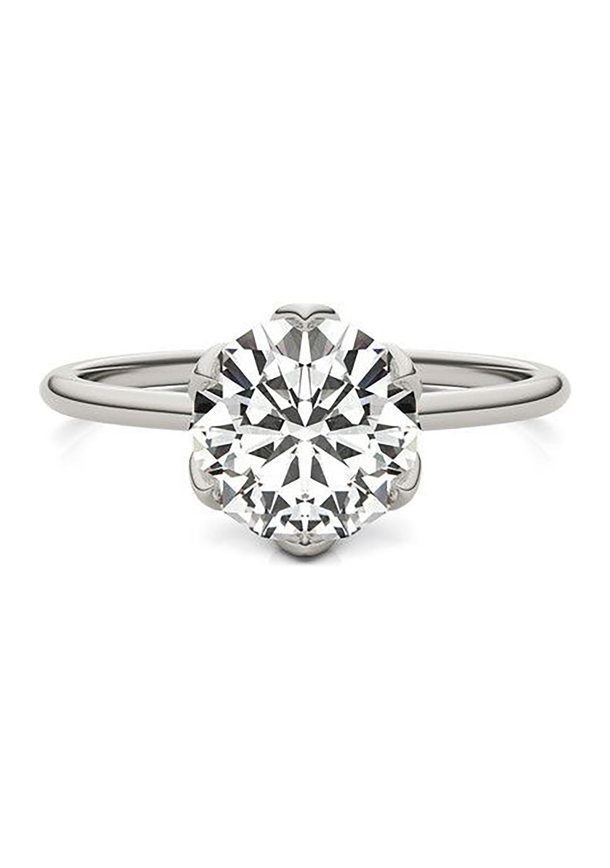 Charles & Colvard 1.9 ct. t.w. Lab Created Round Moissanite Floral Solitaire Ring in 14k Gold