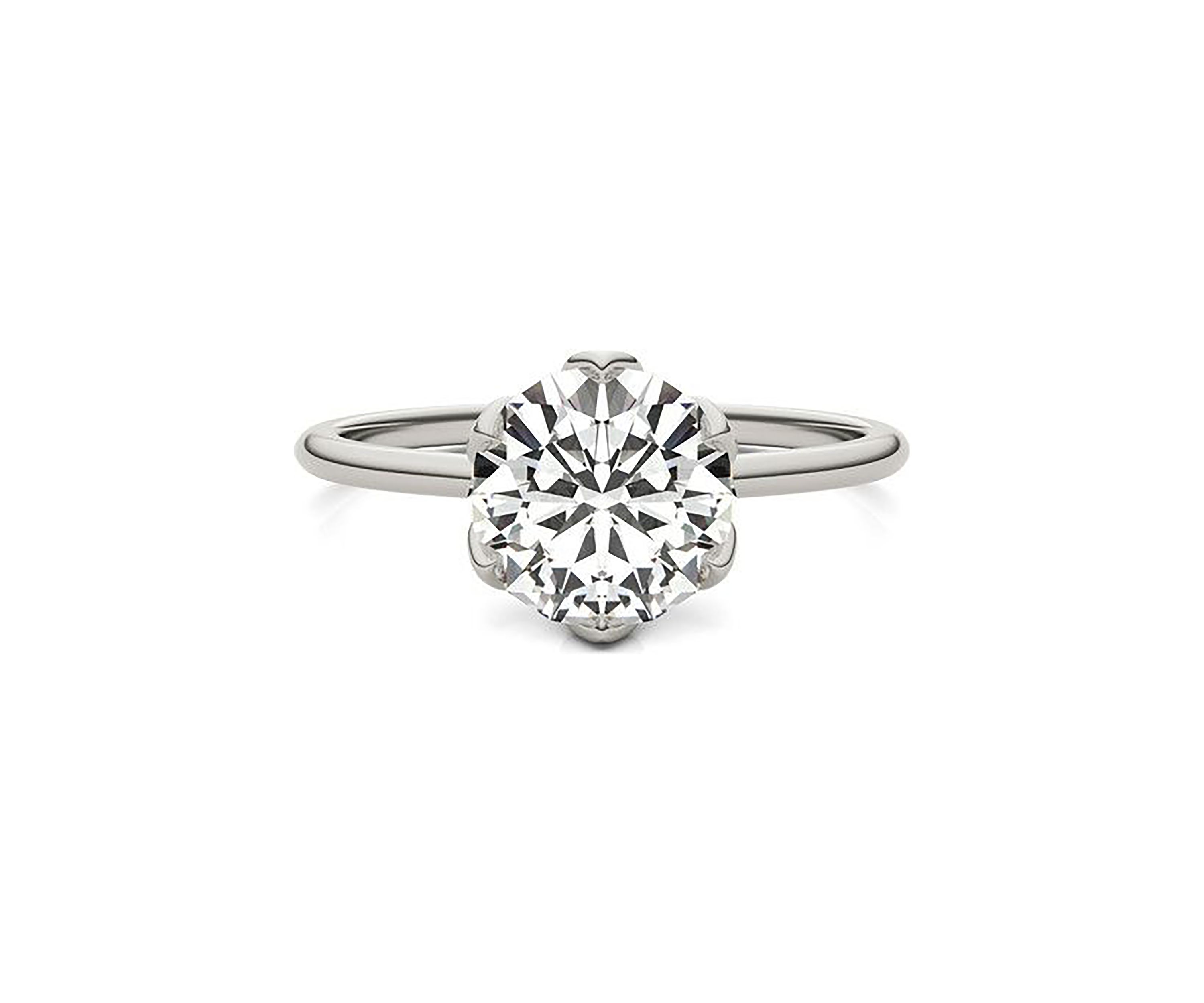 Charles & Colvard 1.9 ct. t.w. Lab Created Round Moissanite Floral Solitaire Ring in 14k Gold