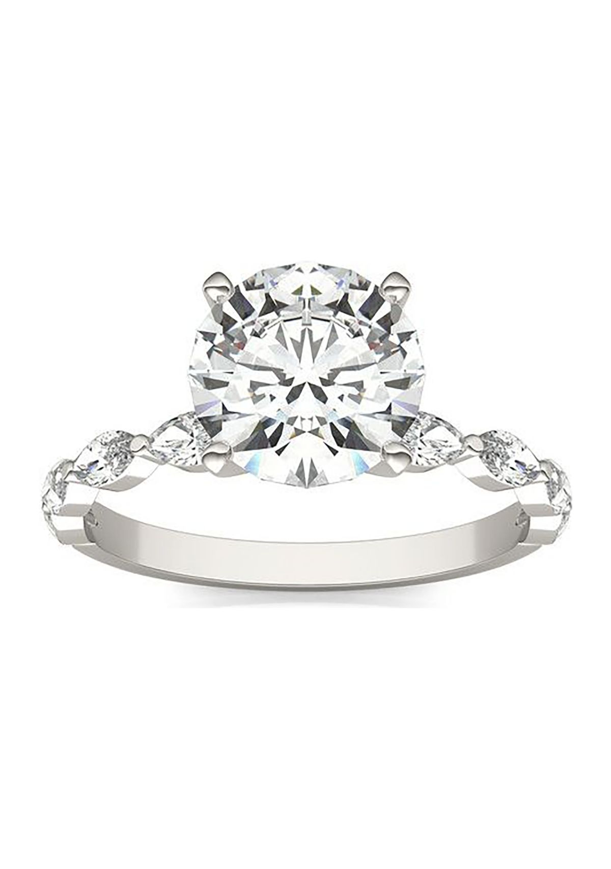 Charles & Colvard 2.46 ct. t.w. Lab Created Accented Moissanite Engagement Ring in 14k Gold