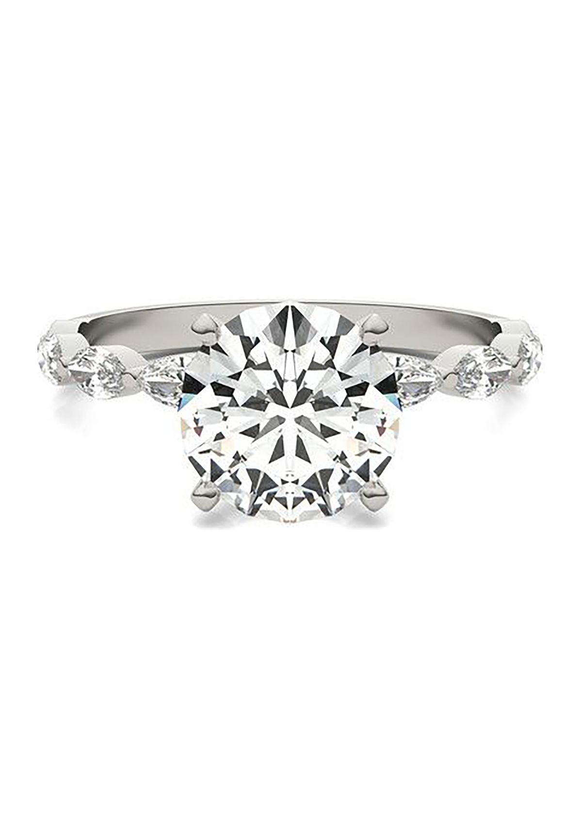 Charles & Colvard 2.46 ct. t.w. Lab Created Accented Moissanite Engagement Ring in 14k Gold