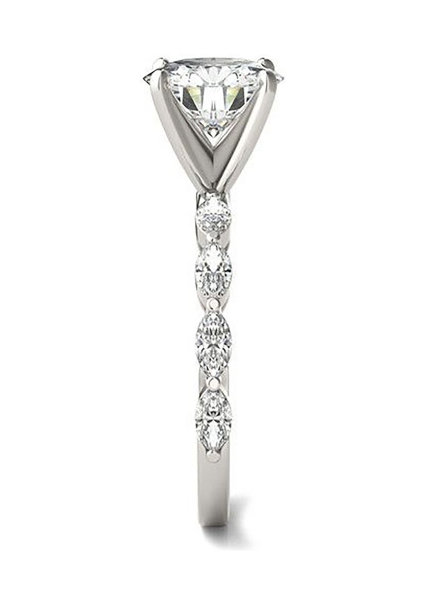 Charles & Colvard 2.46 ct. t.w. Lab Created Accented Moissanite Engagement Ring in 14k Gold