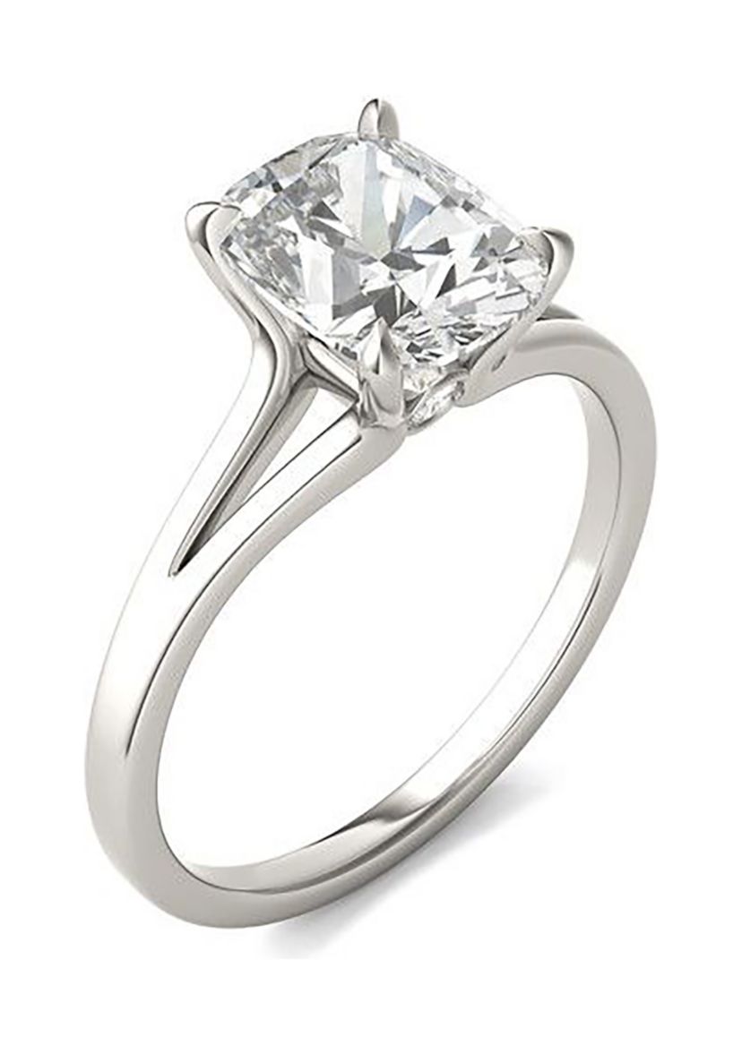 Charles & Colvard 2.36 ct. t.w. Lab Created Elongated Cushion Moissanite Solitaire Ring in 14k Gold