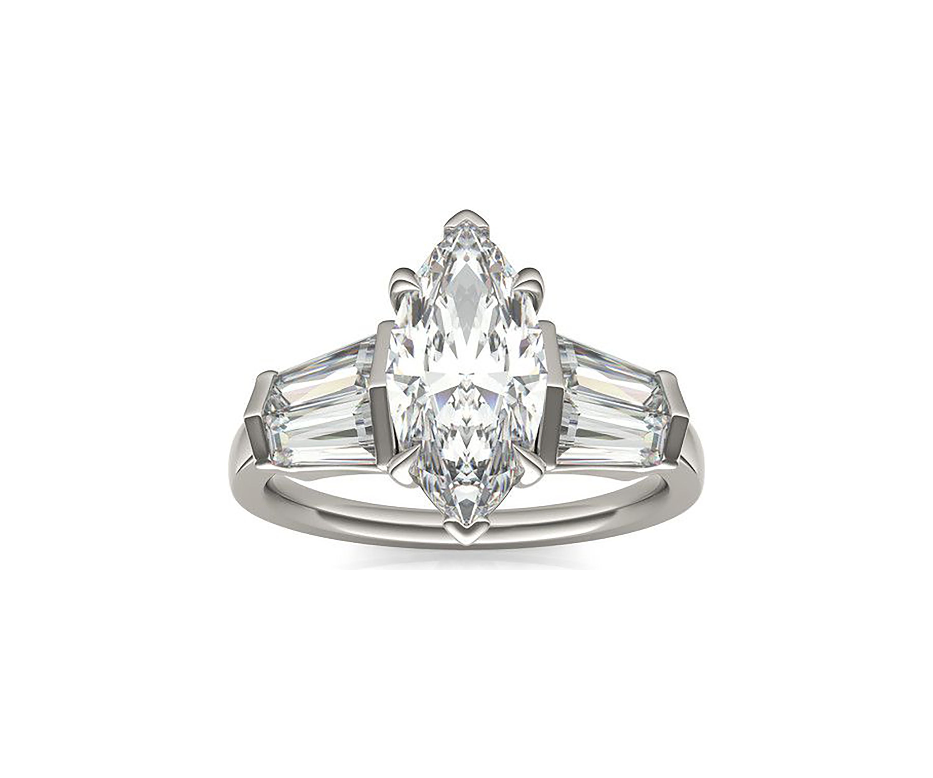 Charles & Colvard 3.36 ct. t.w. Lab Created Marquise Moissanite Five Stone Engagement Ring in 14k Gold