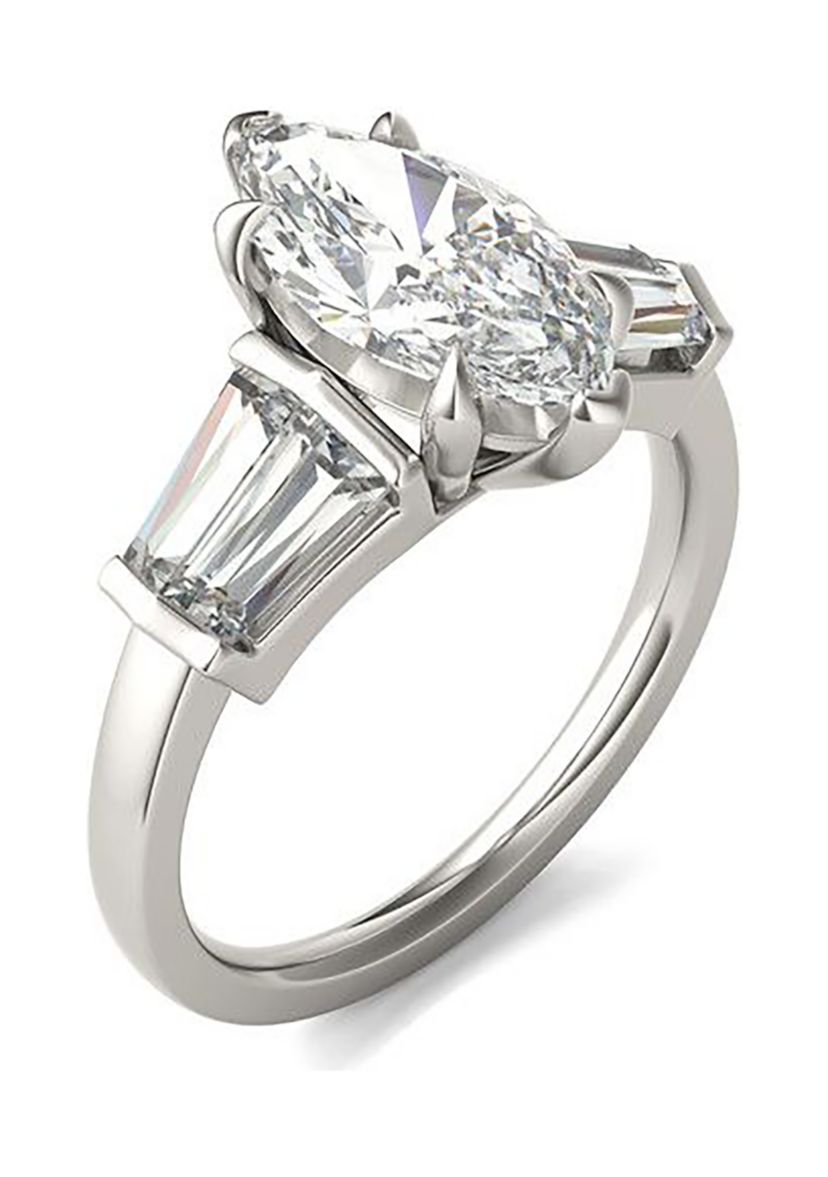 Charles & Colvard 3.36 ct. t.w. Lab Created Marquise Moissanite Five Stone Engagement Ring in 14k Gold