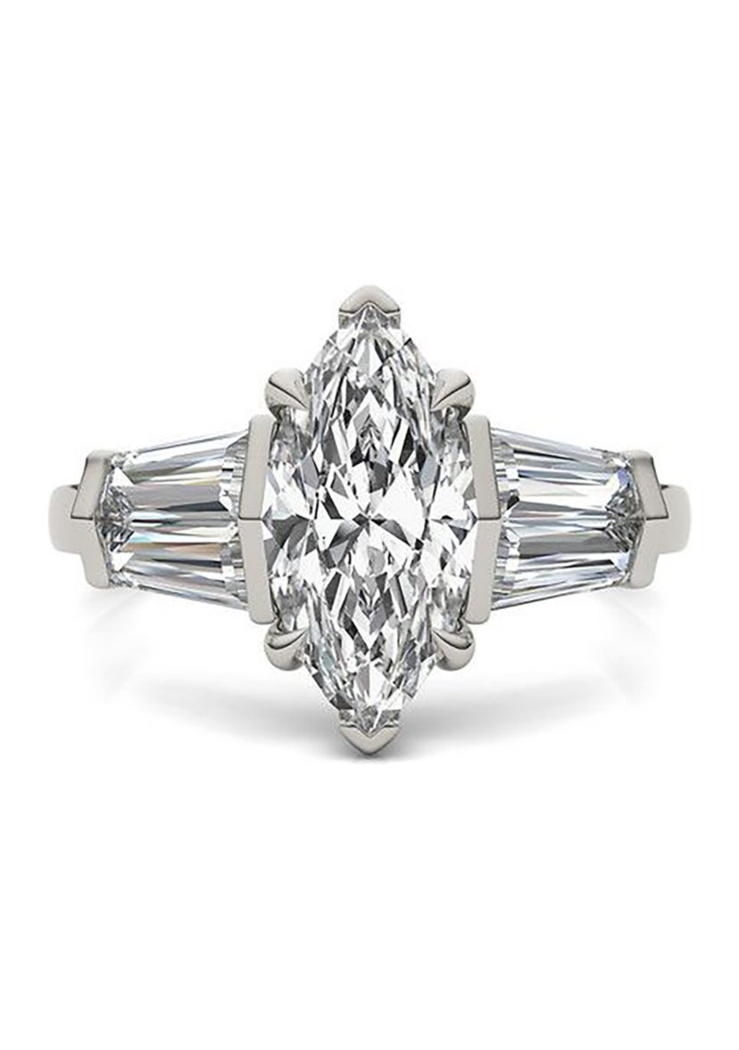 Charles & Colvard 3.36 ct. t.w. Lab Created Marquise Moissanite Five Stone Engagement Ring in 14k Gold