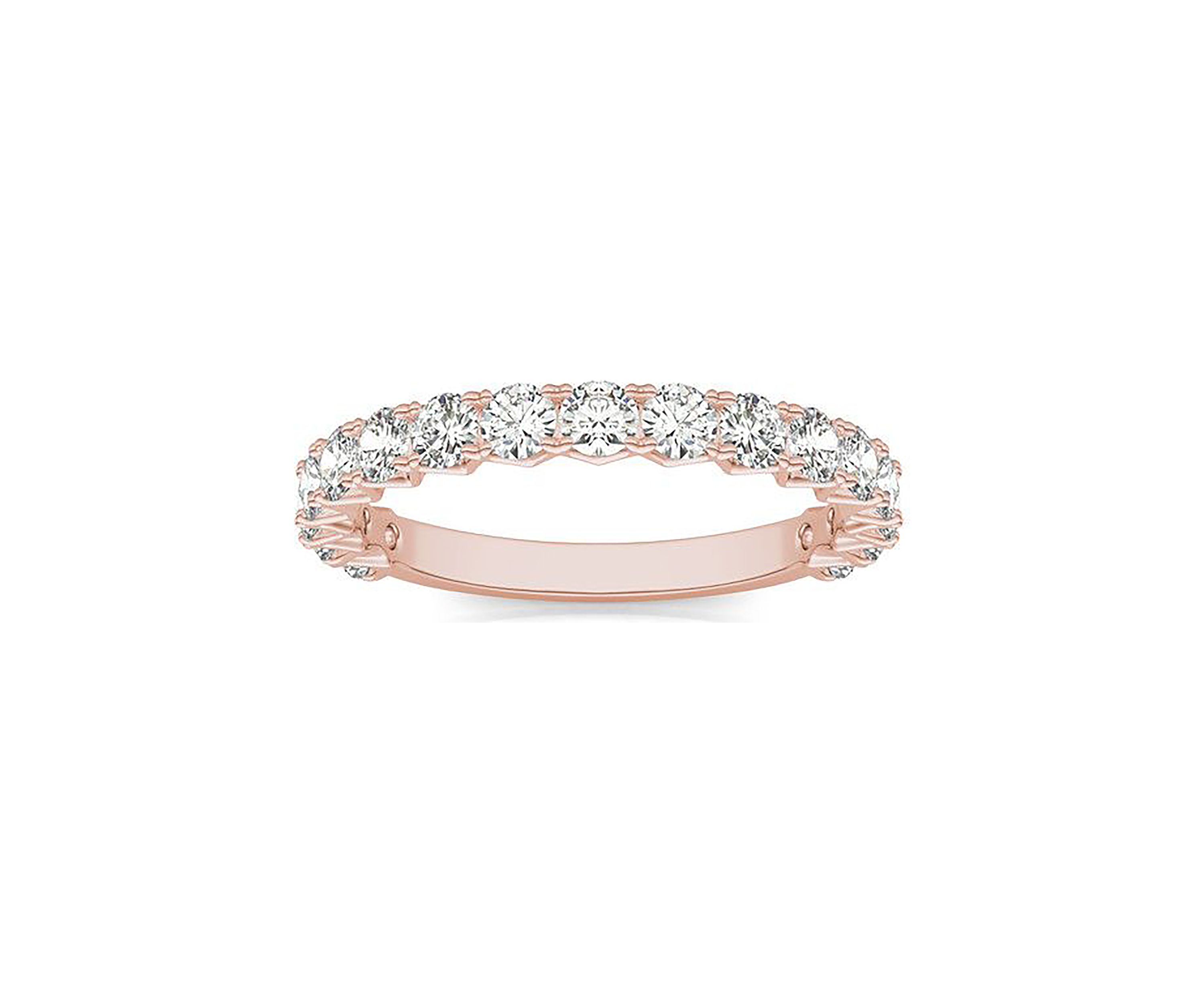 Charles & Colvard 1.08 ct. t.w. Lab Created 2.5mm Moissanite Semi-Eternity Band in 14k Gold