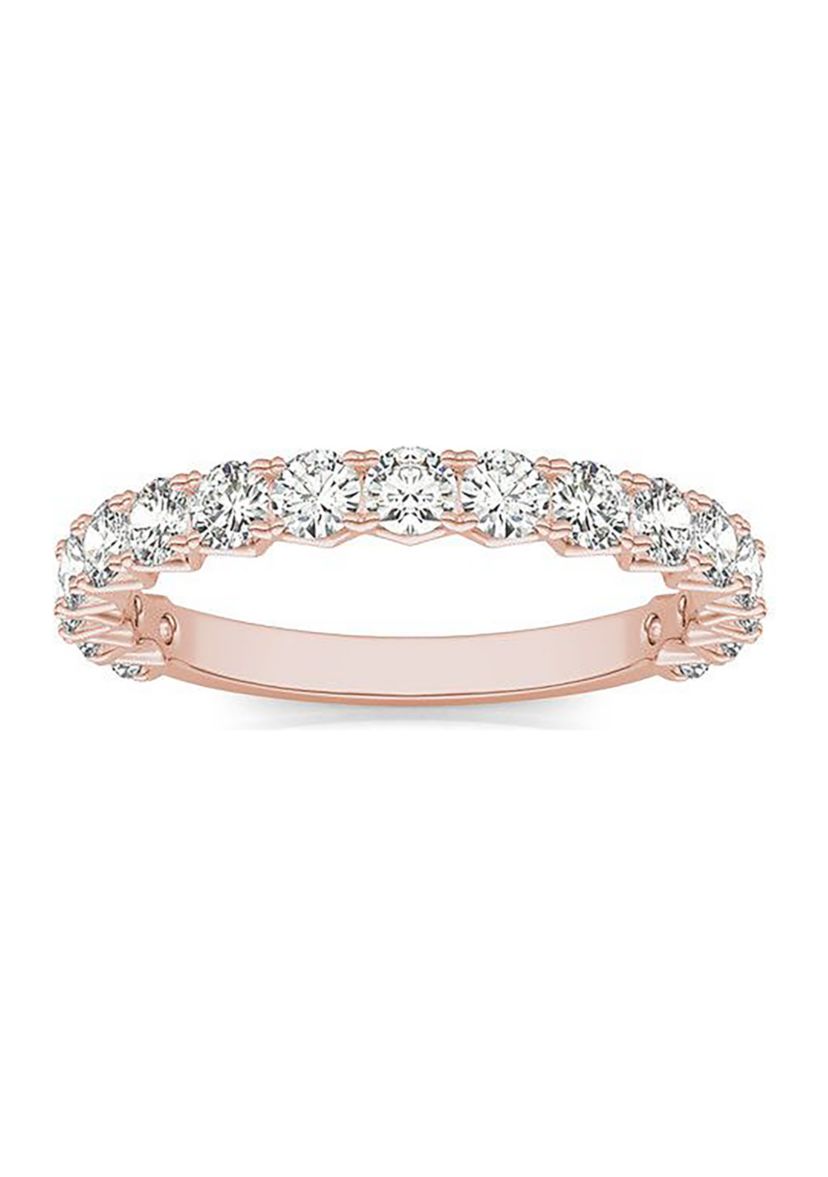 Charles & Colvard 1.08 ct. t.w. Lab Created 2.5mm Moissanite Semi-Eternity Band in 14k Gold