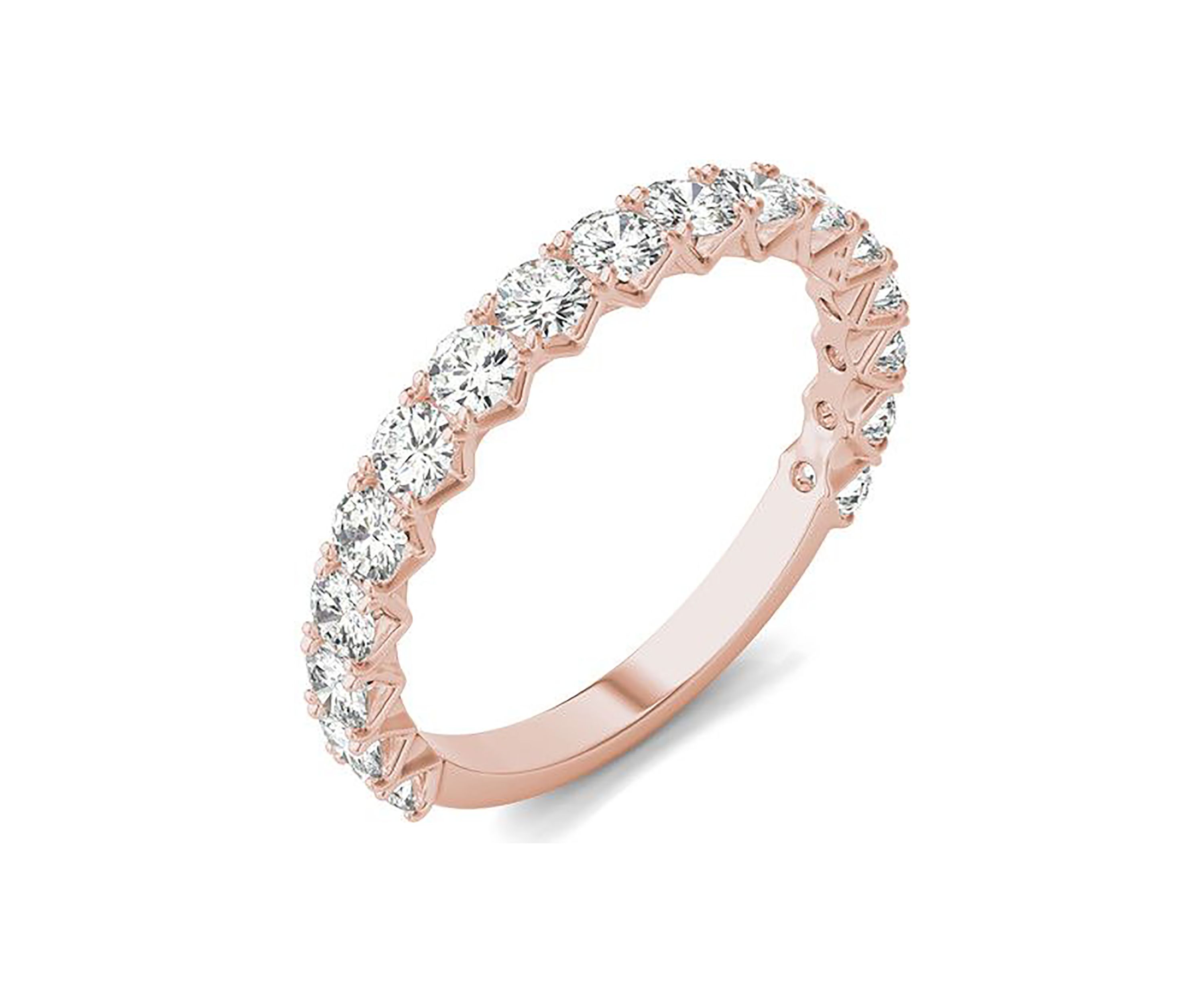 Charles & Colvard 1.08 ct. t.w. Lab Created 2.5mm Moissanite Semi-Eternity Band in 14k Gold