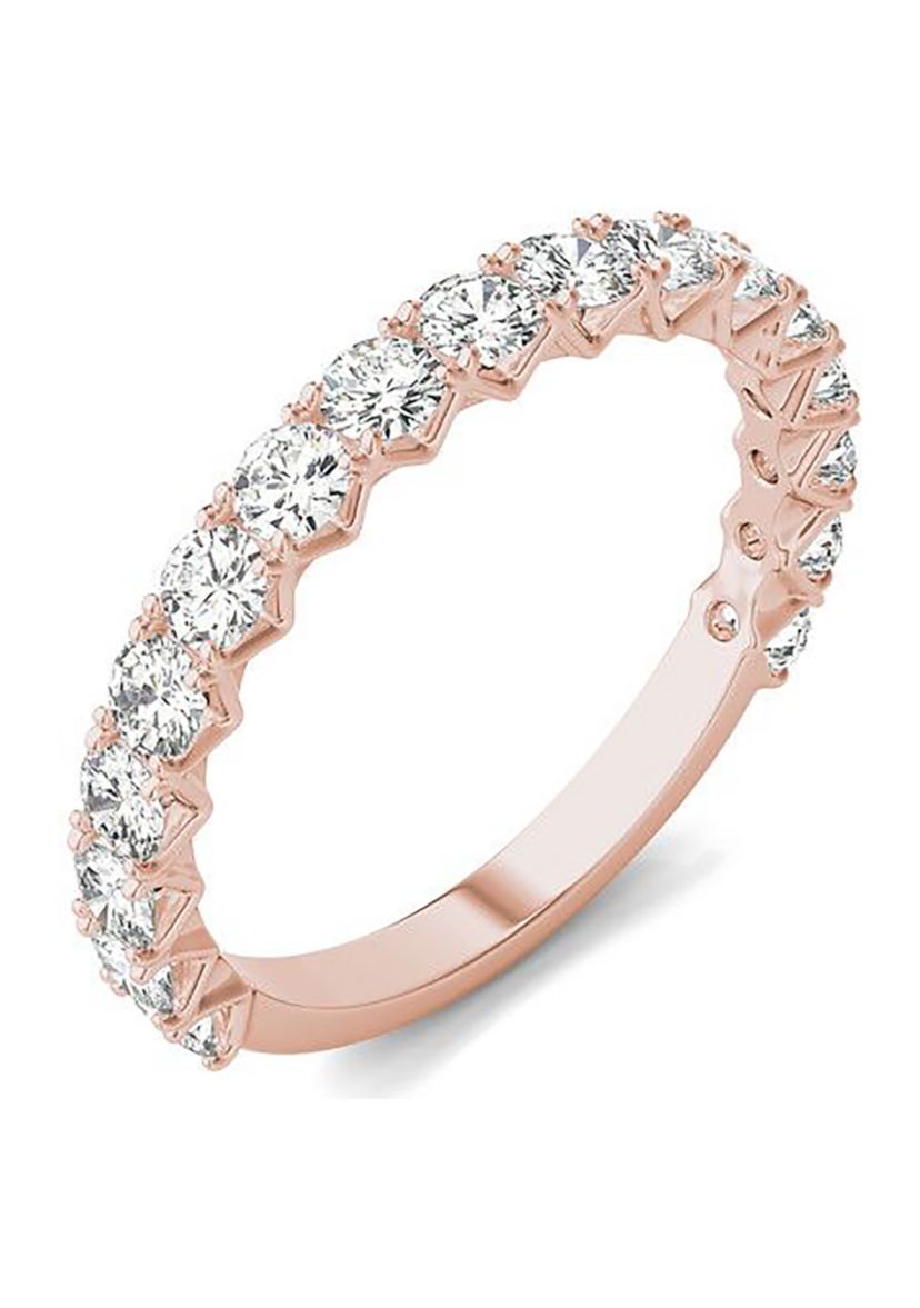 Charles & Colvard 1.08 ct. t.w. Lab Created 2.5mm Moissanite Semi-Eternity Band in 14k Gold
