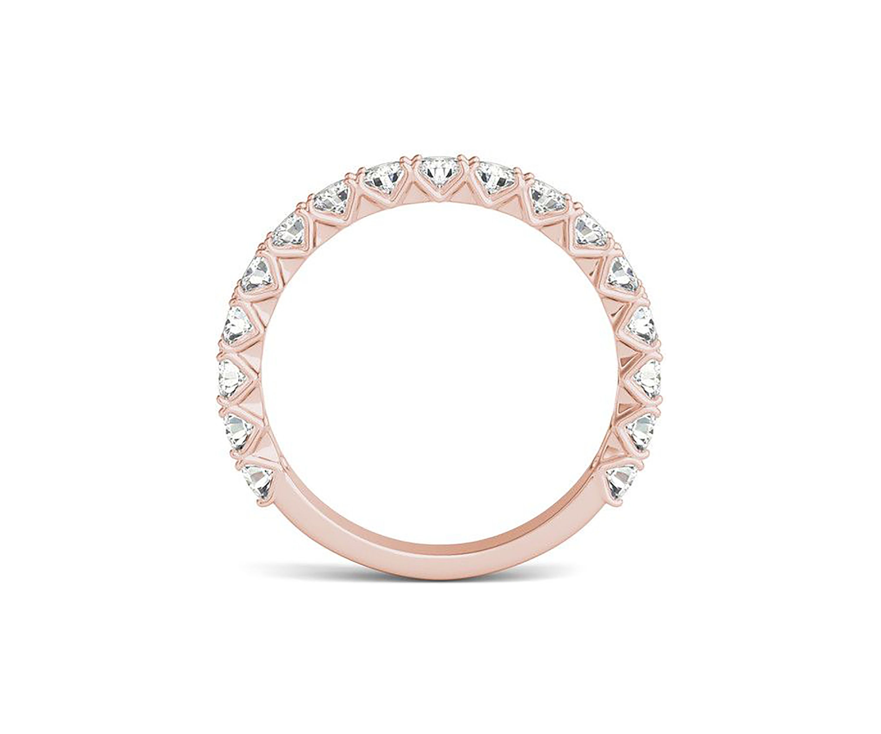 Charles & Colvard 1.08 ct. t.w. Lab Created 2.5mm Moissanite Semi-Eternity Band in 14k Gold