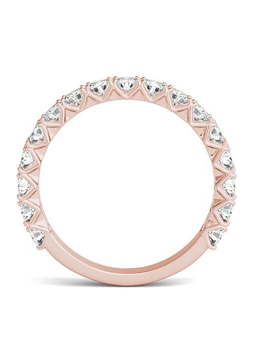 Charles & Colvard 1.08 ct. t.w. Lab Created 2.5mm Moissanite Semi-Eternity Band in 14k Gold