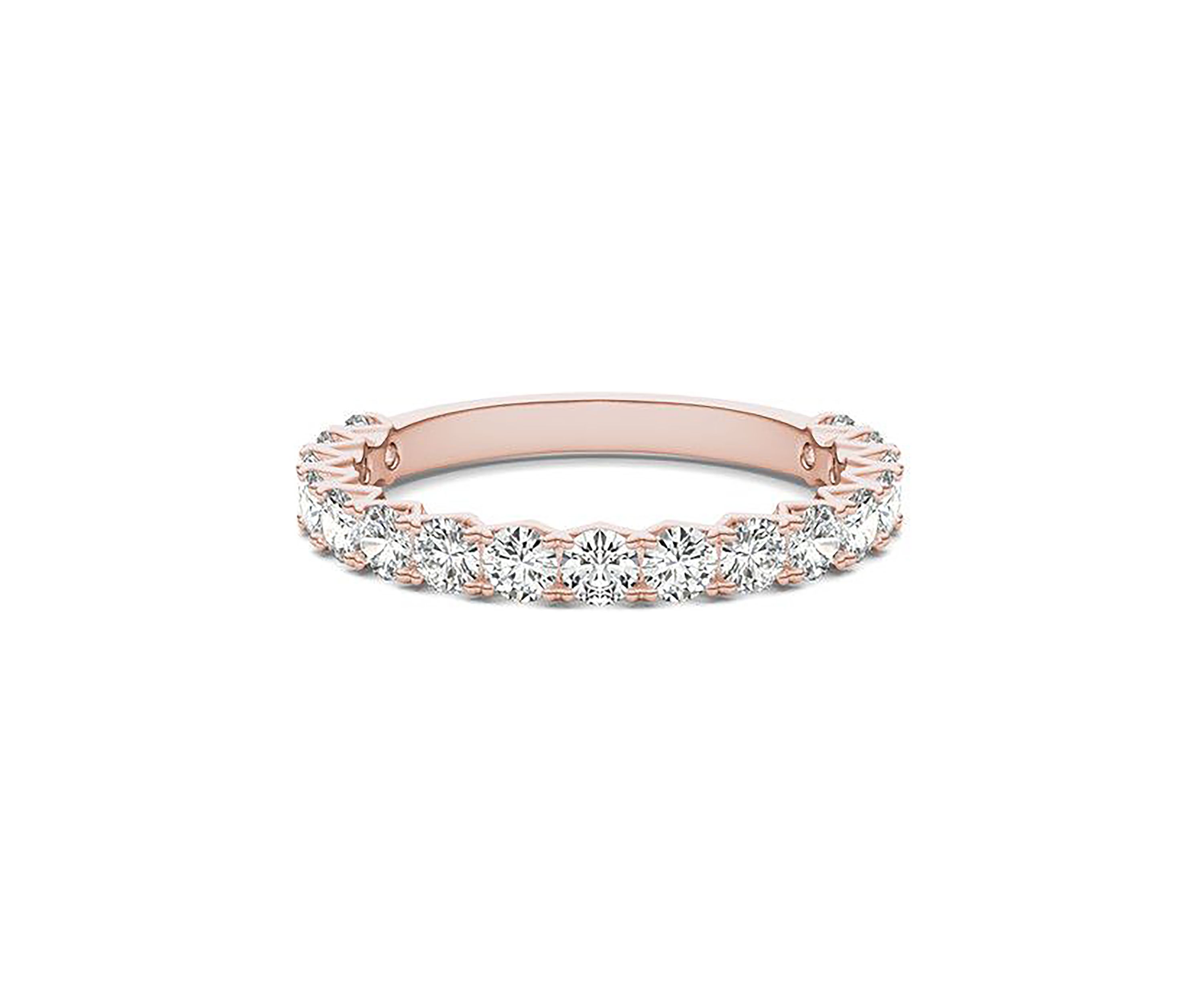 Charles & Colvard 1.08 ct. t.w. Lab Created 2.5mm Moissanite Semi-Eternity Band in 14k Gold