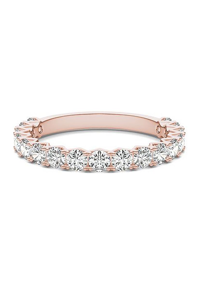Charles & Colvard 1.08 ct. t.w. Lab Created 2.5mm Moissanite Semi-Eternity Band in 14k Gold